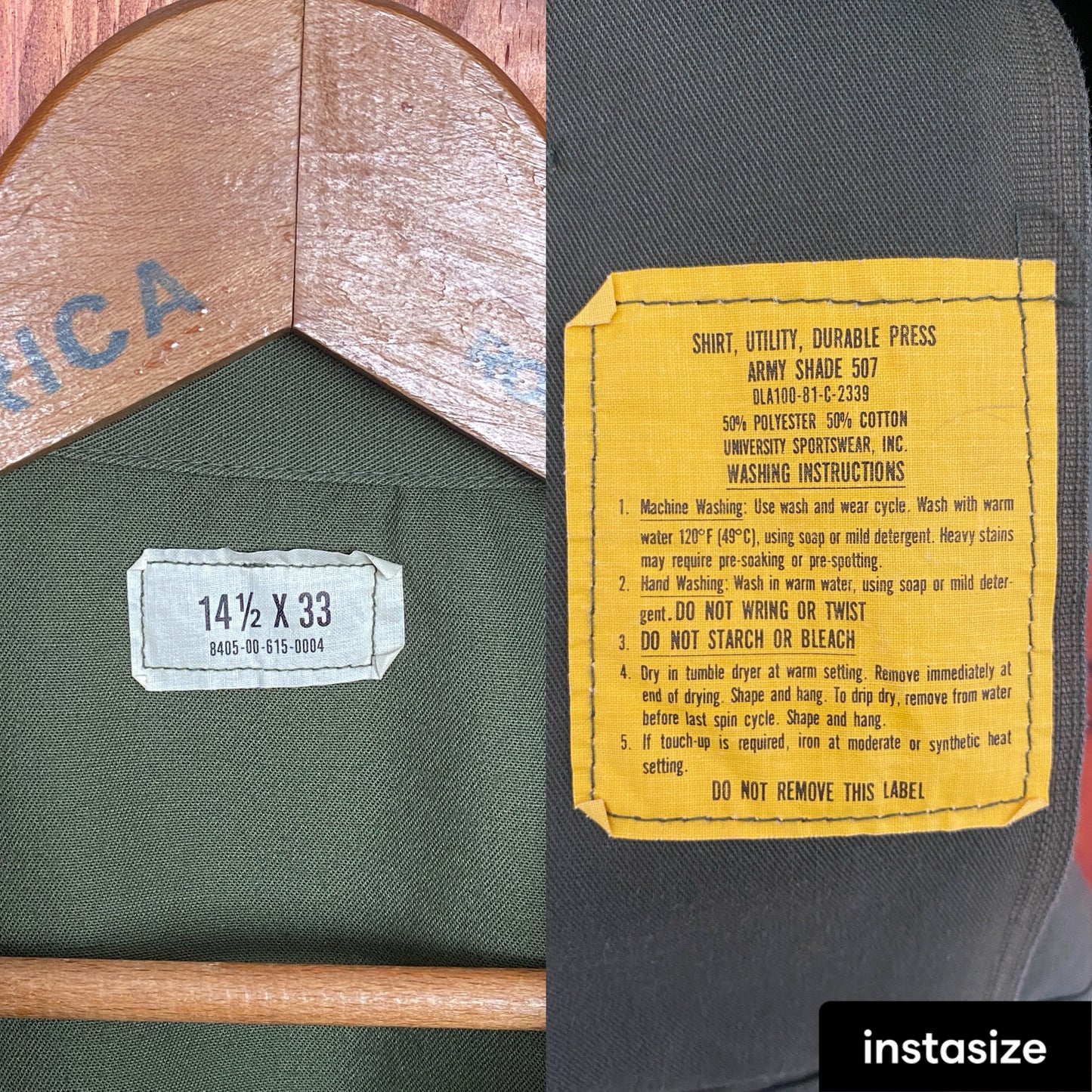 Small. Authentic vintage military 80s utility shirt OG 507 poly/cotton