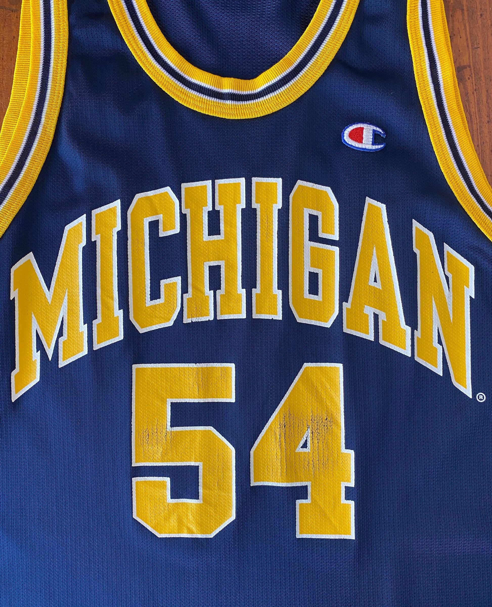 Authentic 90s Vintage NBA Jersey - #54 Michigan Wolverines - Size 40, Made in USA by Champion