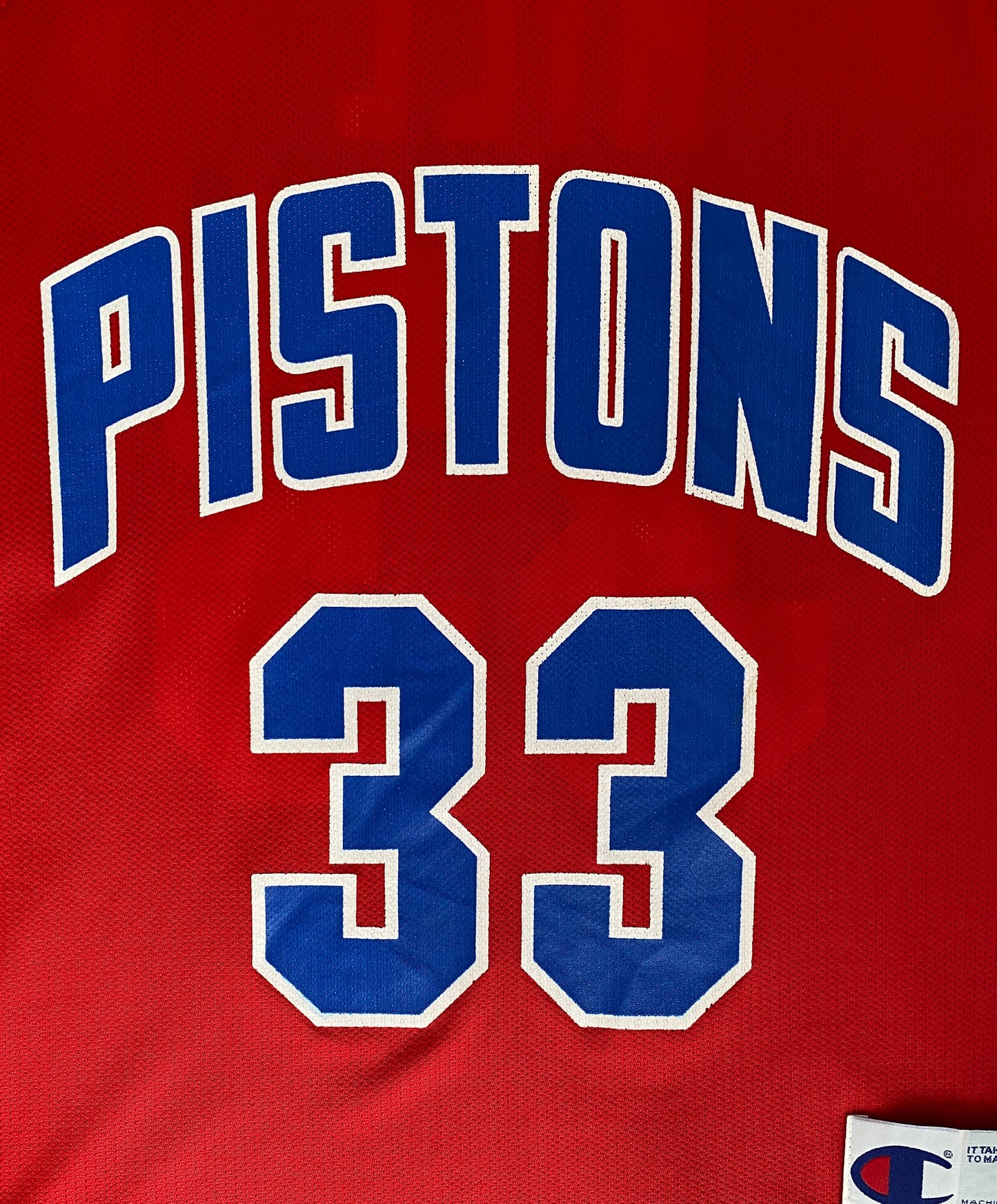 Piston 90s Vintage NBA Jersey #33 Hill - Size 36, Made in USA by Champion