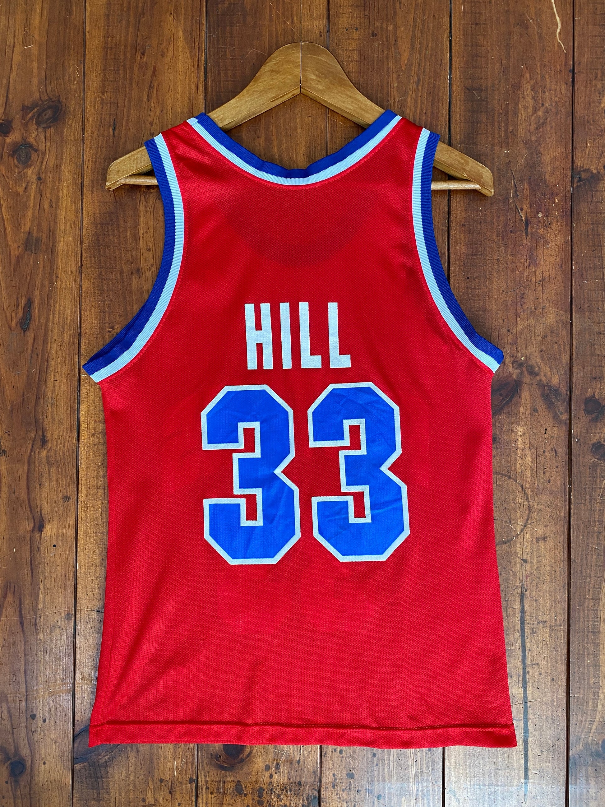 Piston 90s Vintage NBA Jersey #33 Hill - Size 36, Made in USA by Champion