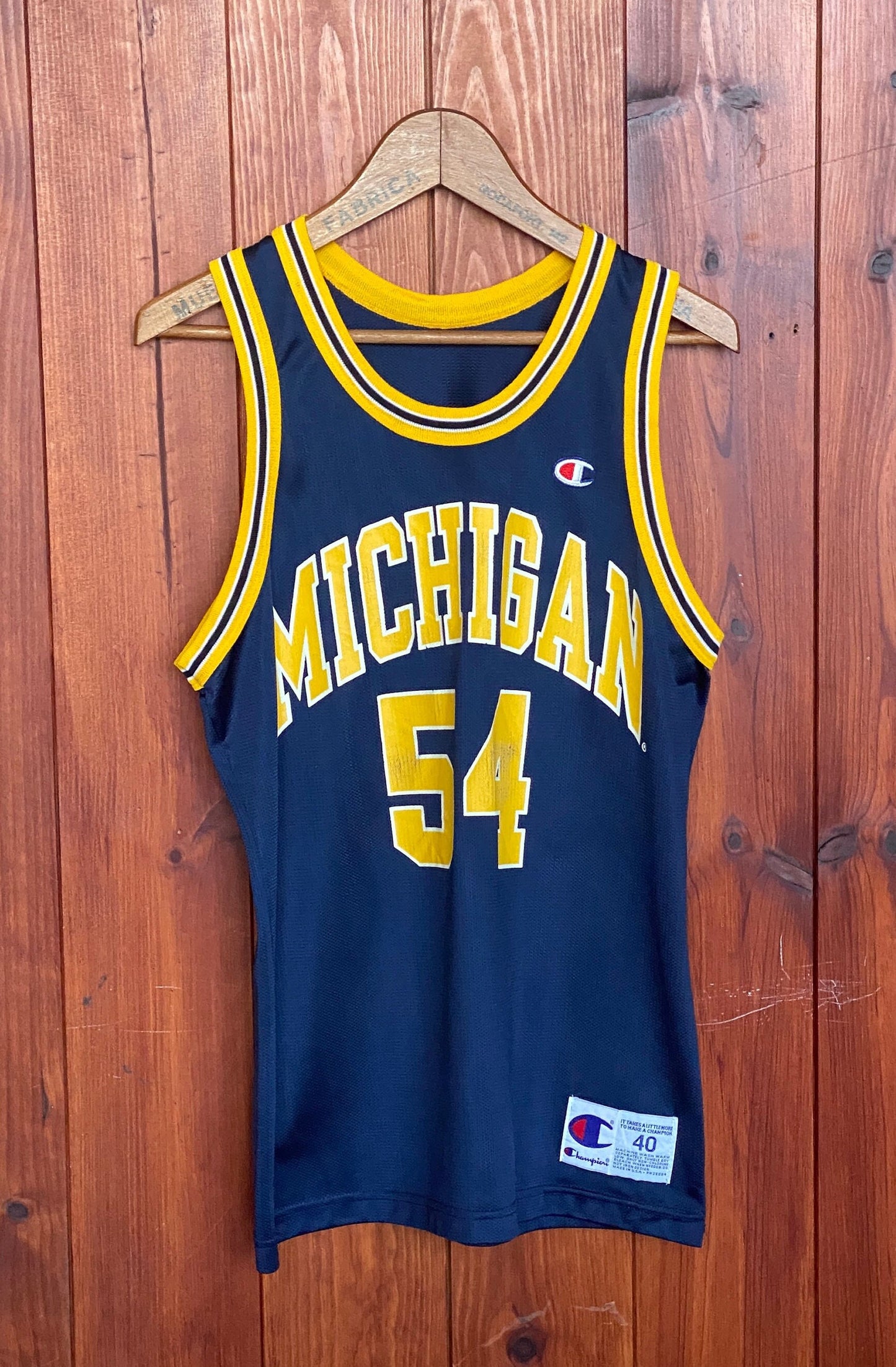 Authentic 90s Vintage NBA Jersey - #54 Michigan Wolverines - Size 40, Made in USA by Champion