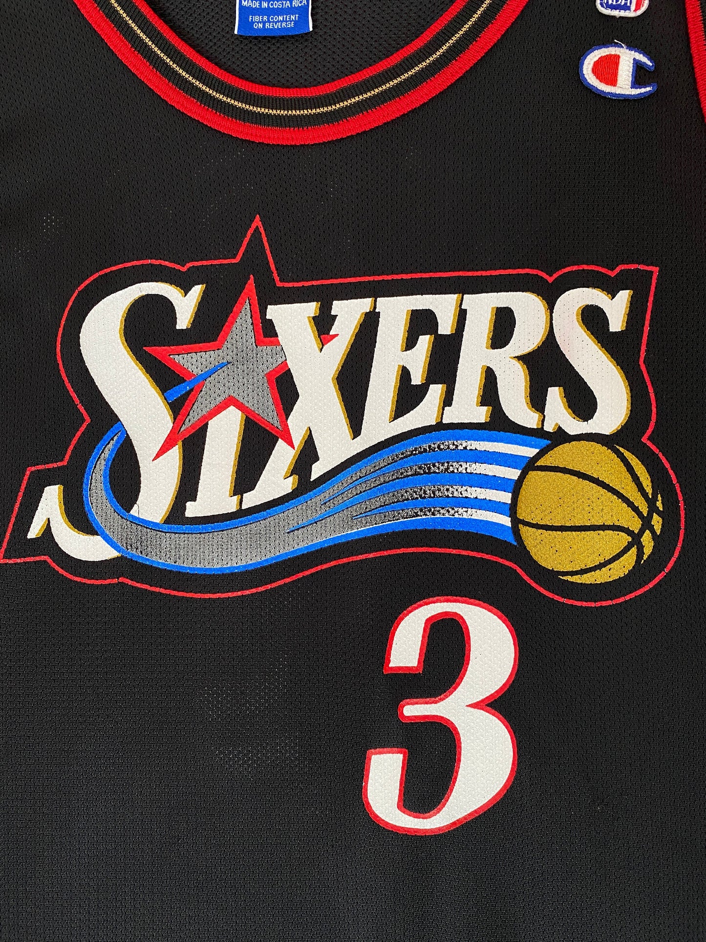Size 52. 90s Sixters #3 Iverson NBA jersey made by Champion