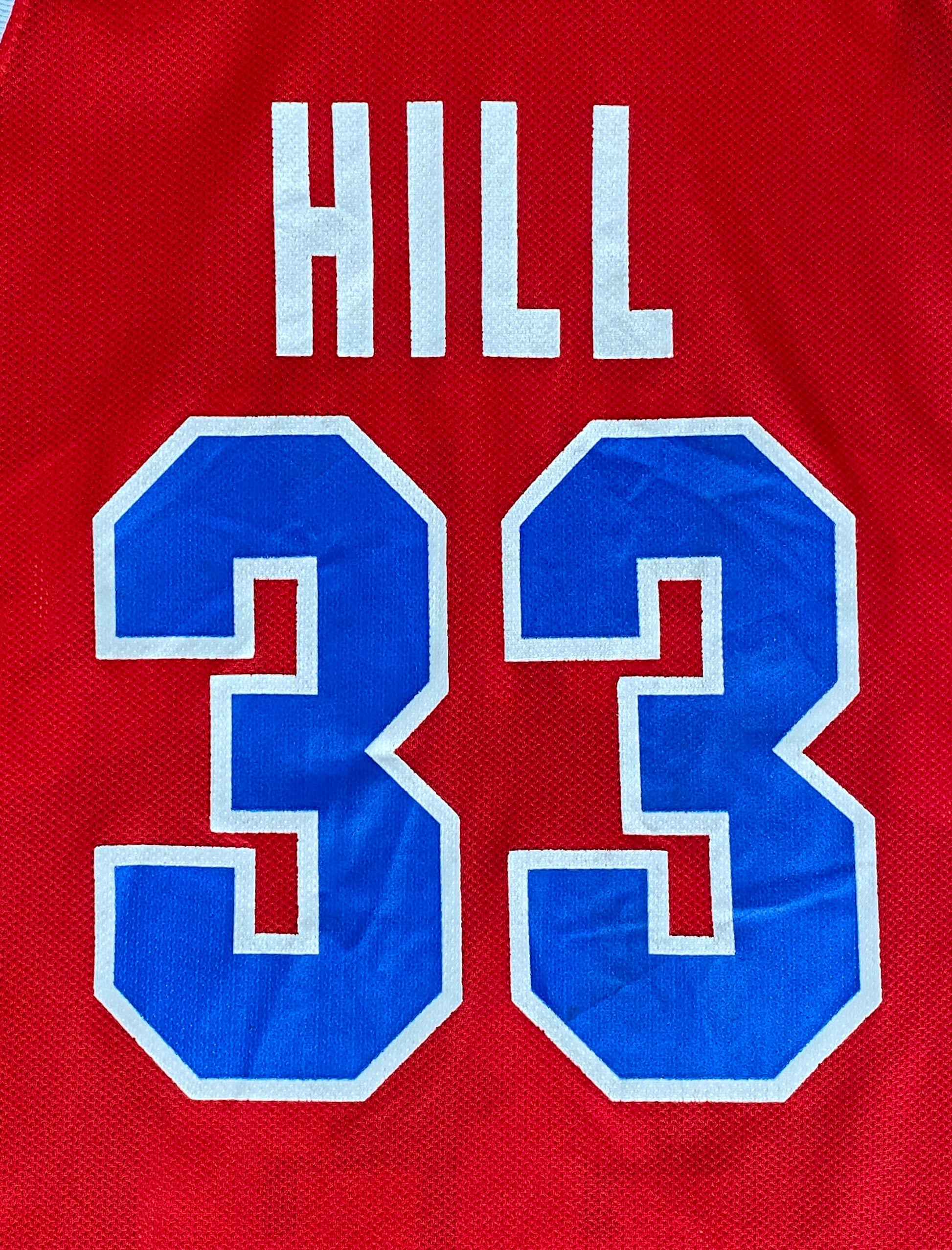 Piston 90s Vintage NBA Jersey #33 Hill - Size 36, Made in USA by Champion