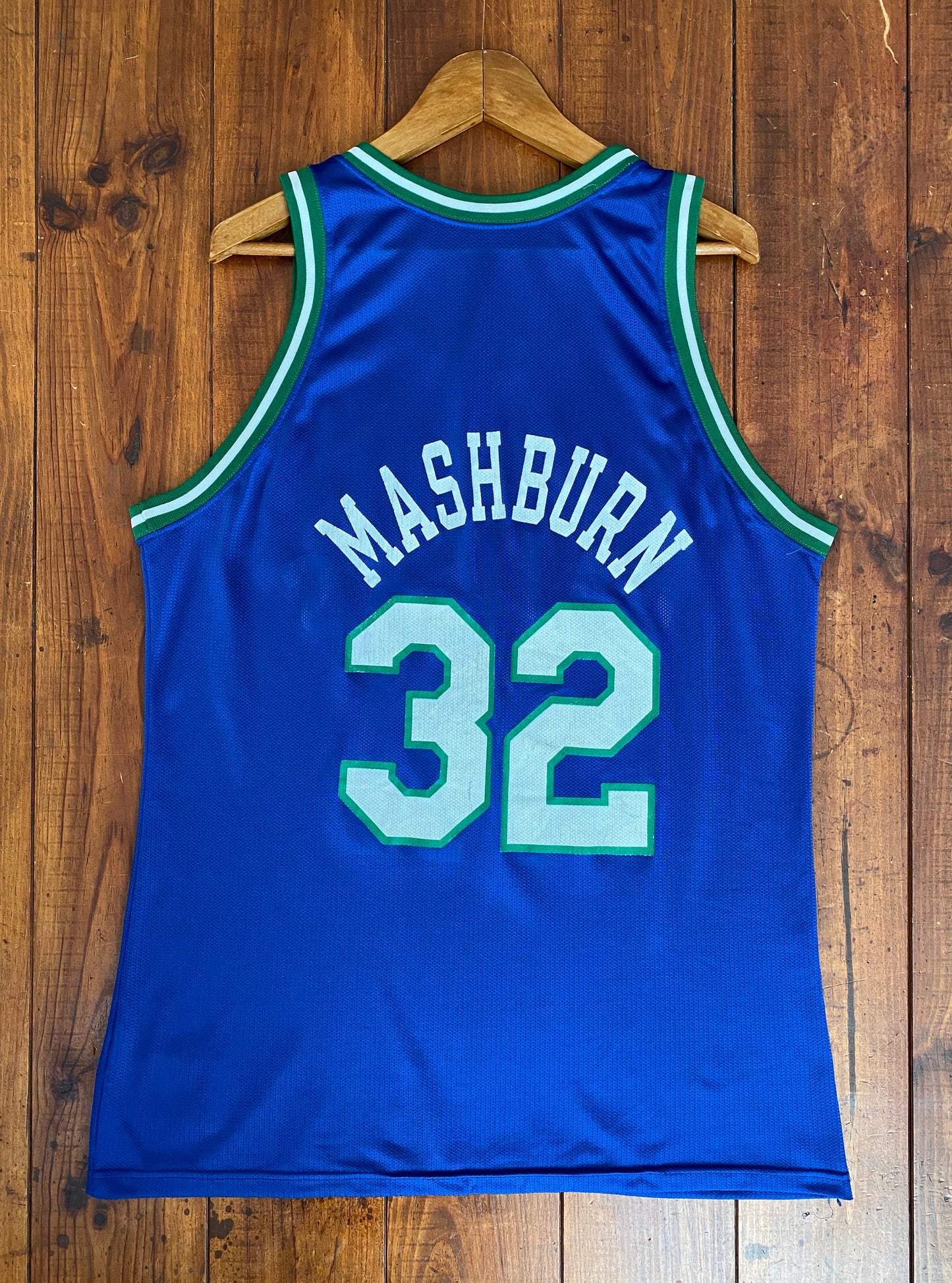 Vintage 90s NBA Dallas #32 Mashburn Jersey - Size 48 | Made in USA by Champion