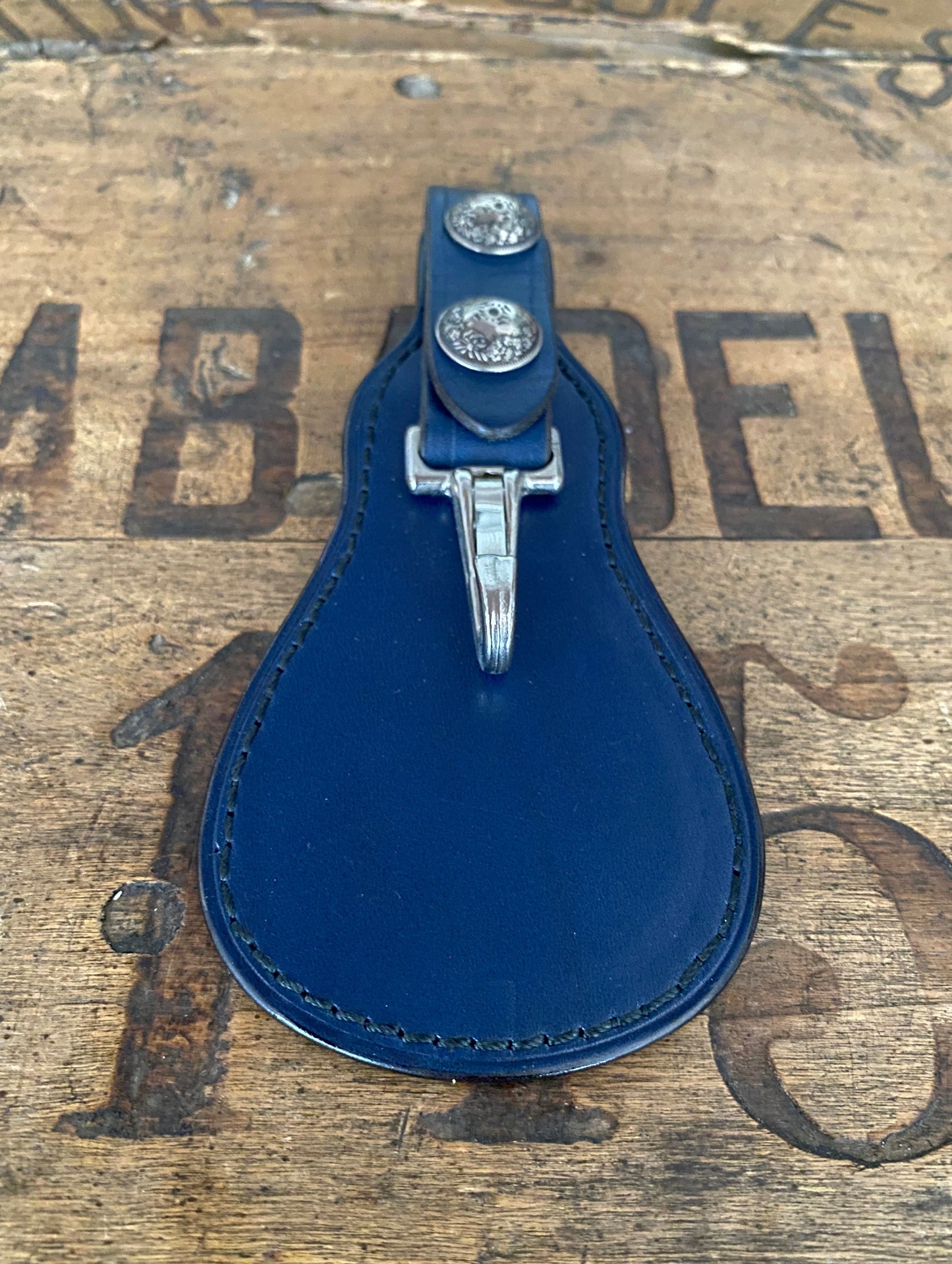 Blue Full Grain key Leather holder