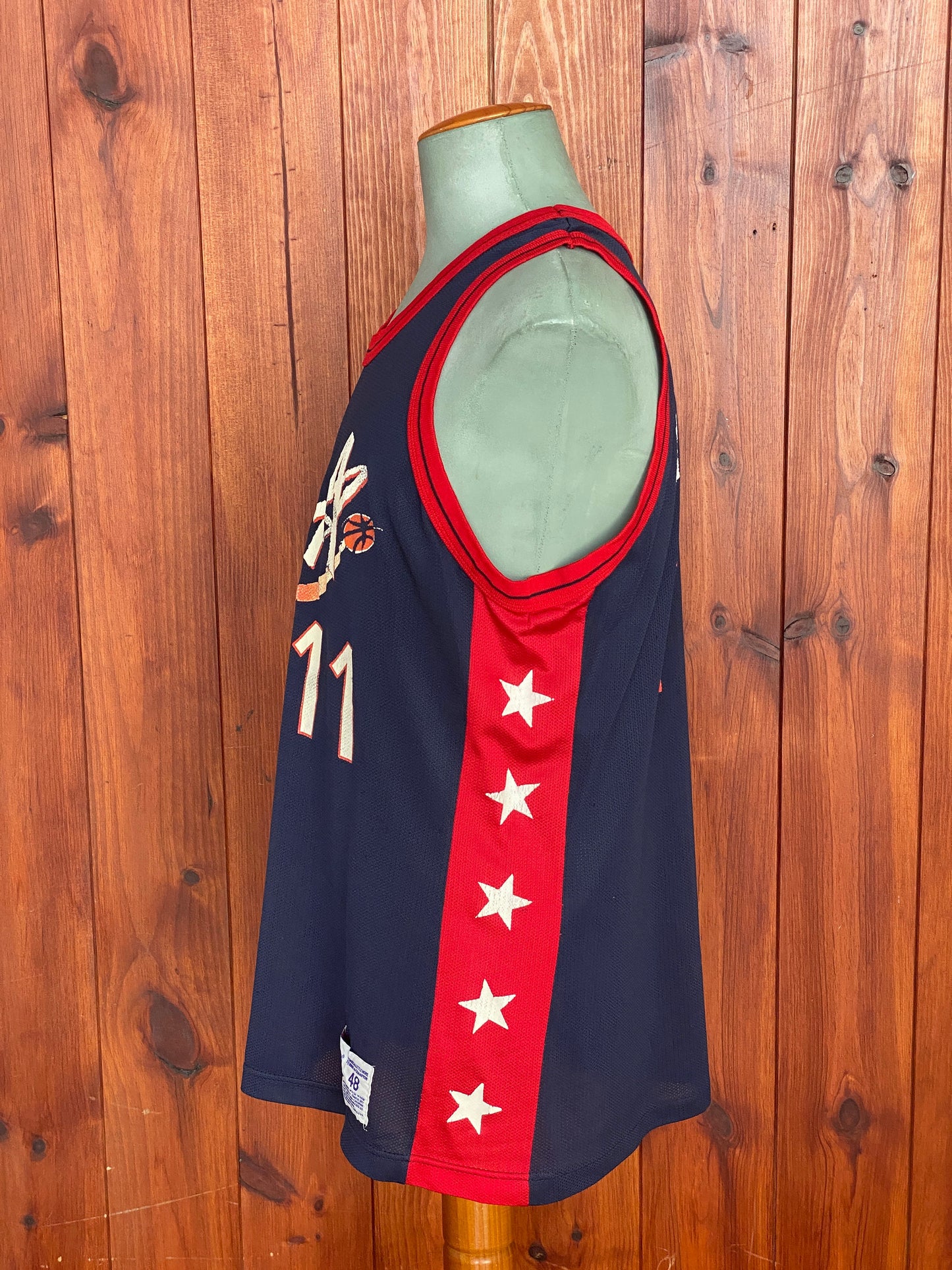 Size 48 Carl Malone #11 Vintage Dream Team Olympic Champion NBA Jersey - Made in USA - Front View