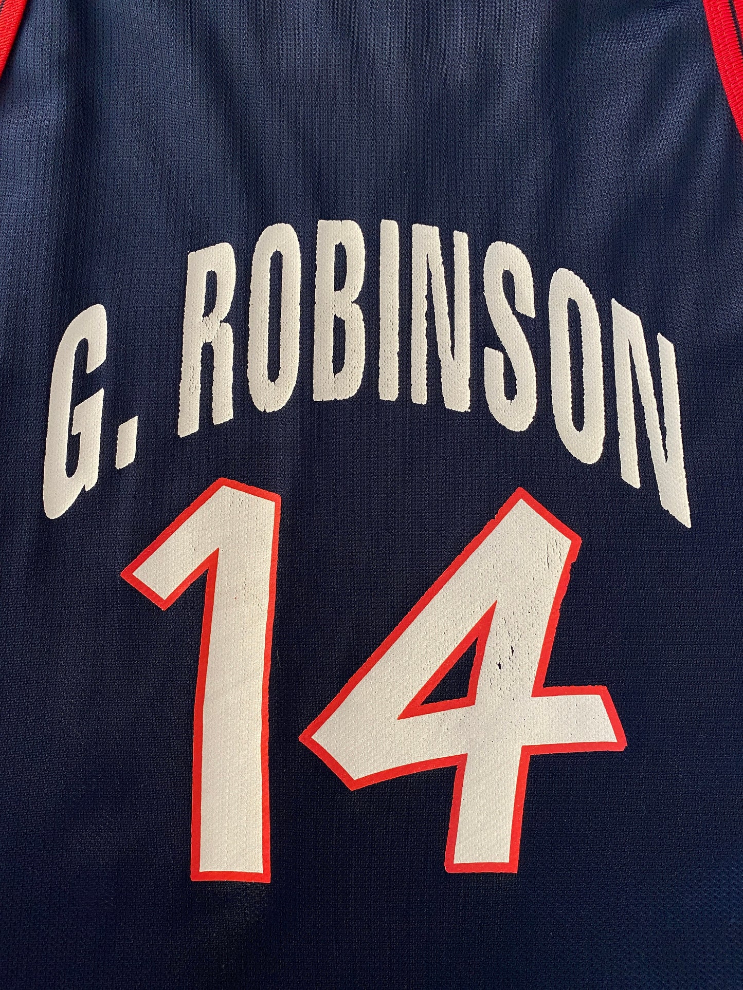 Size 48 David Robinson #14 Vintage Dream Team Olympic Champion NBA Jersey - Made in USA - front View