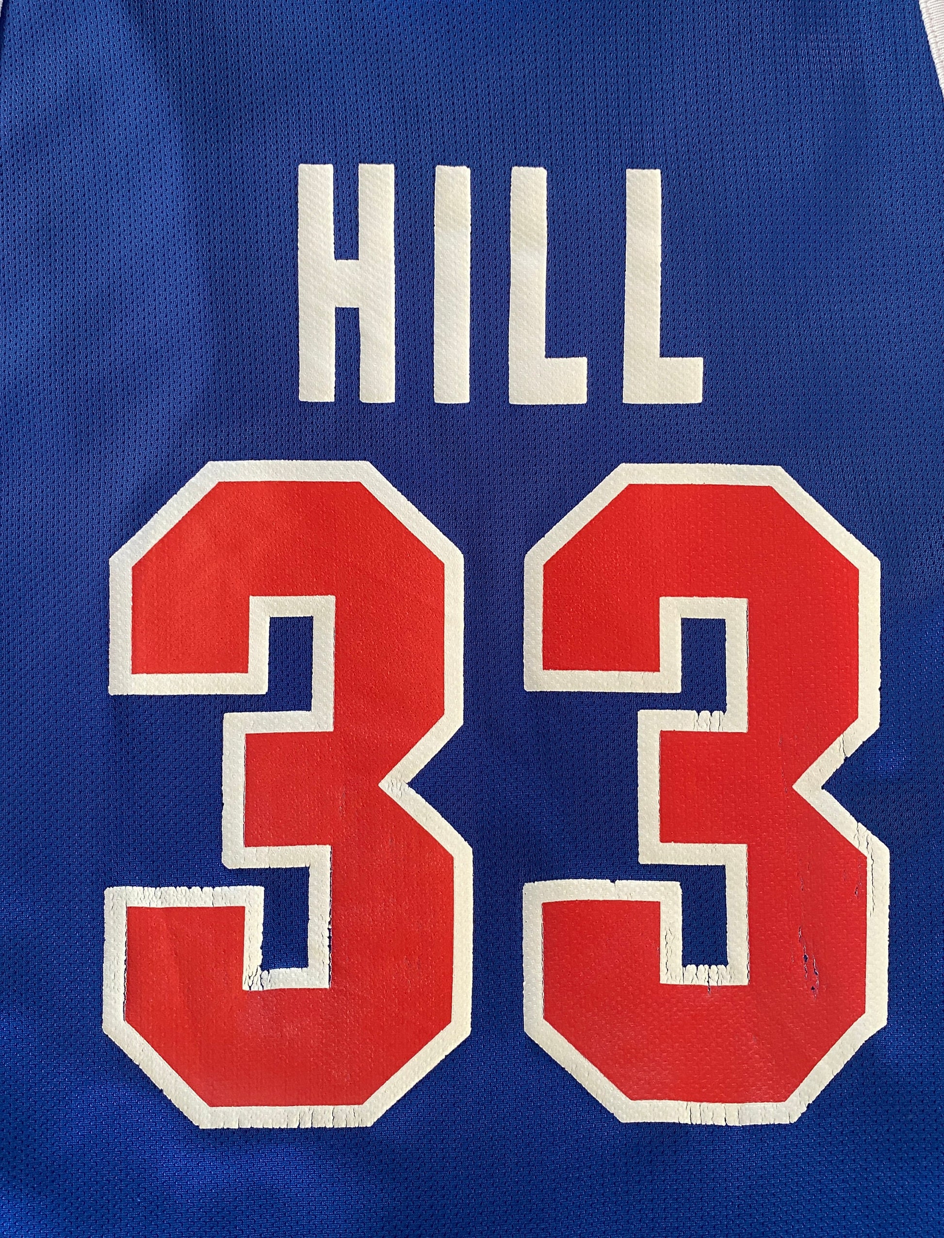 Size 48 Grant Hill #33 Pistons 90s Champion NBA Jersey - back View
