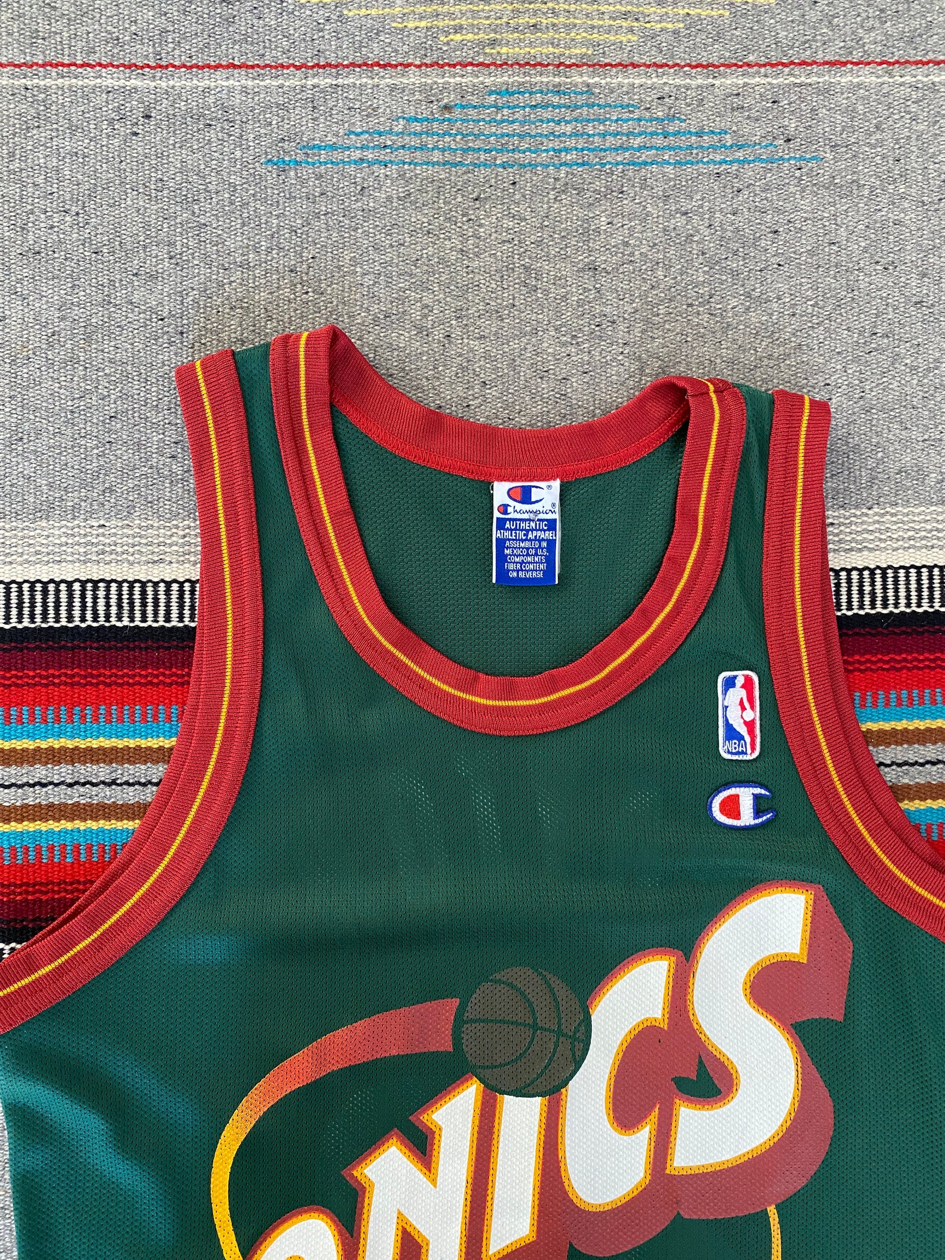 90s Vintage NBA Jersey, Sonics Kemp #40 Champion Jersey, Size 48, Authentic NBA Jersey, Sports Memorabilia, Basketball Apparel