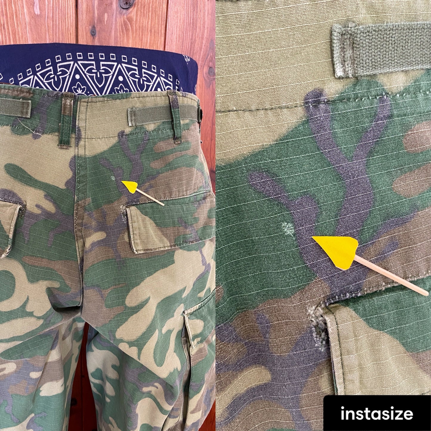 Small long. Authentic US Army 1977 camouflage jungle pants.