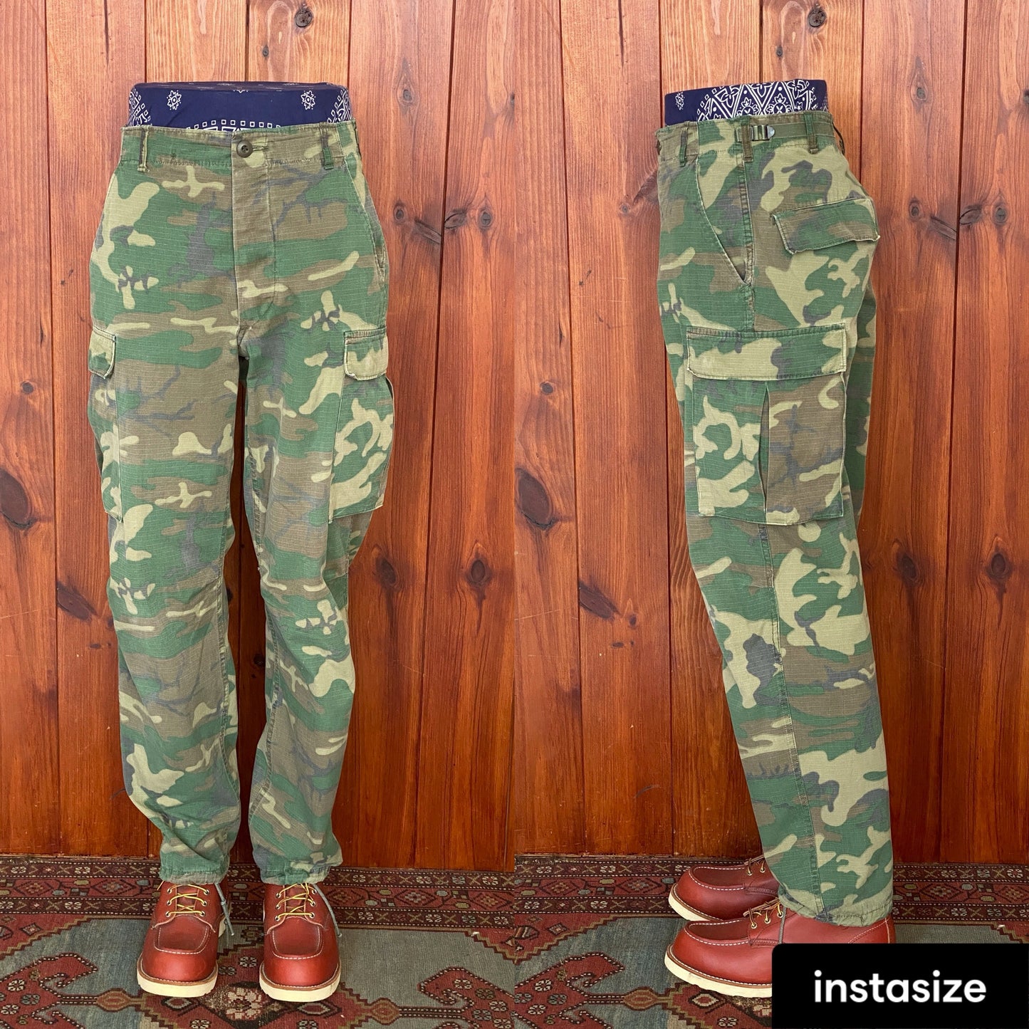 Small long. Authentic US Army 1977 camouflage jungle pants.