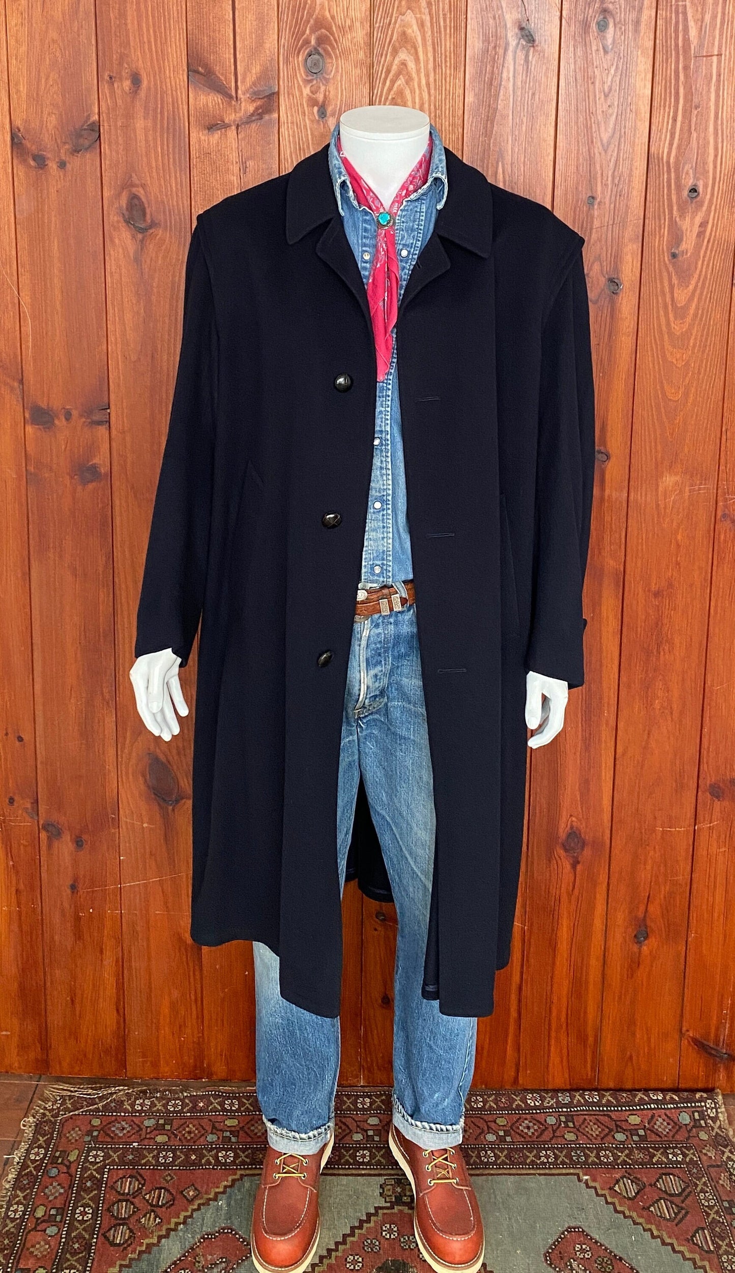 Vintage Dark Blue Wool Loden Coat - Size 52 EU | Made in Austria