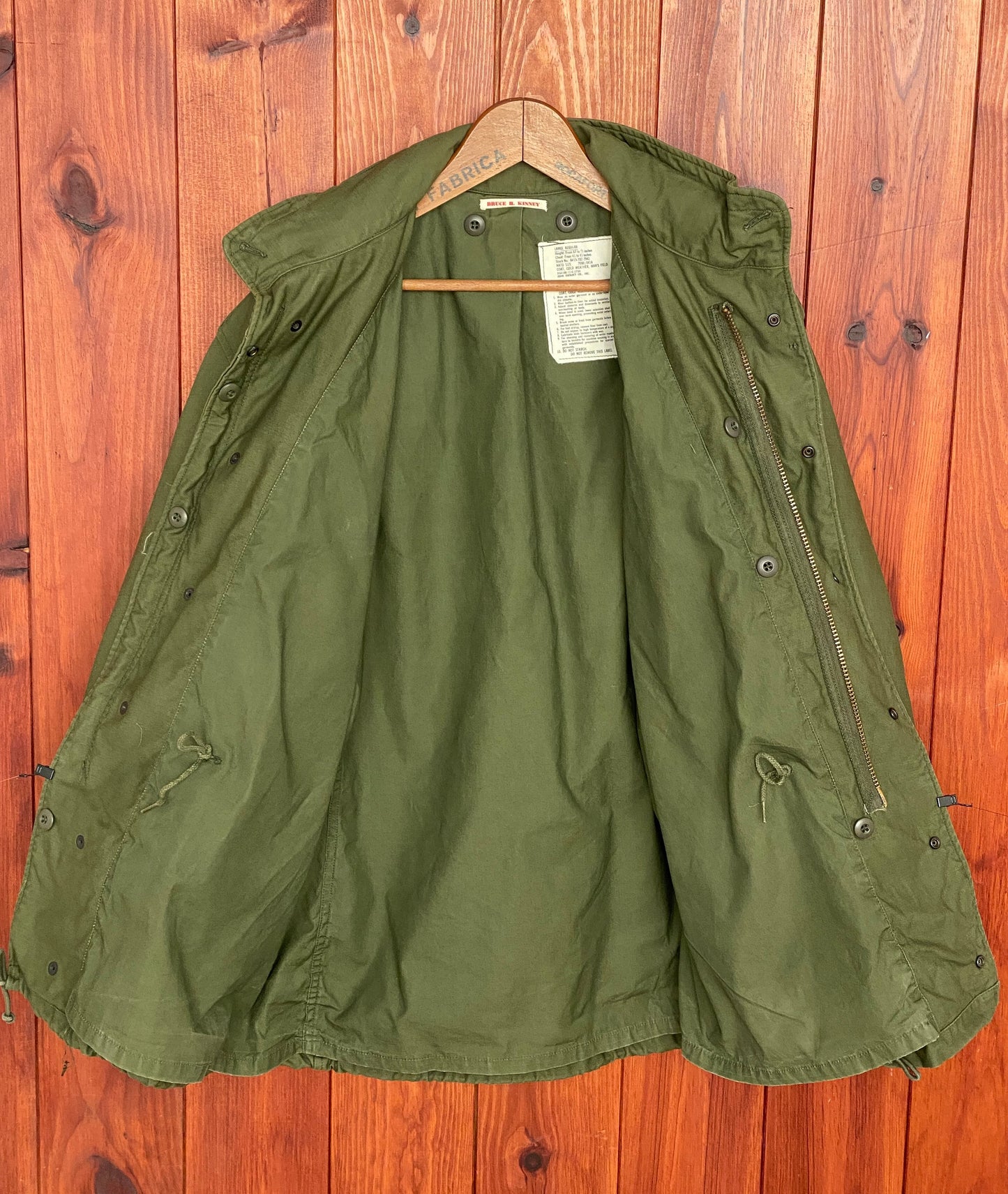 Authentic 1972 Vietnam Era US Navy Seabee Vintage M-65 Field Jacket: Classic Military Apparel with Rich History.