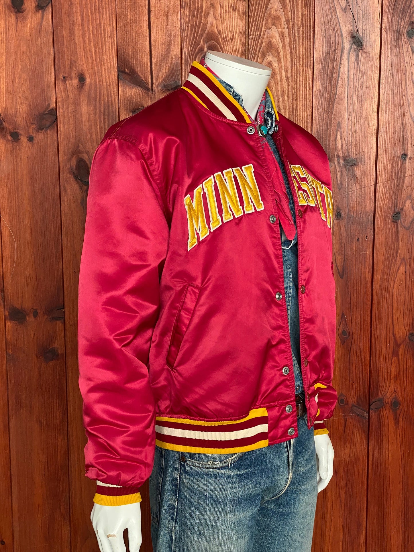 Large Vintage 80s Minnesota Starter Jacket Made in USA | Retro Apparel