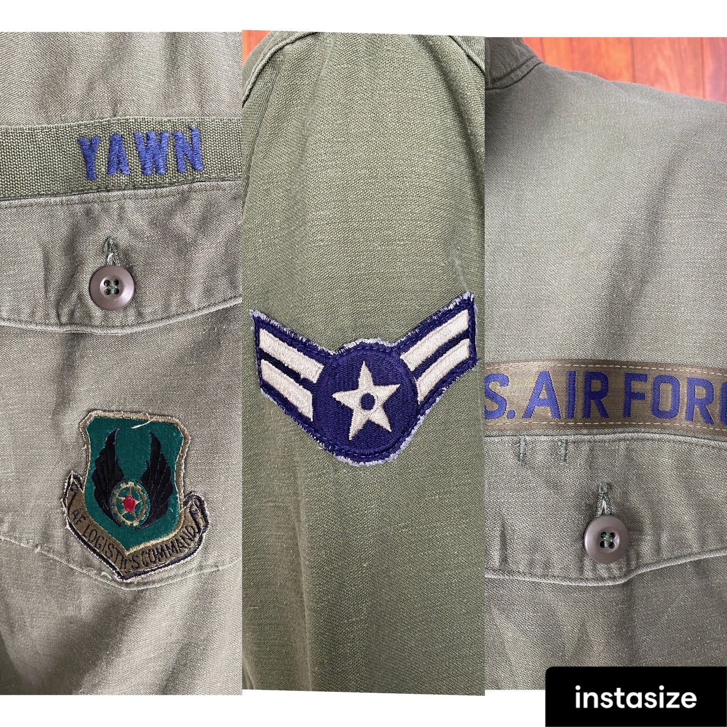 XLarge.Authentic 1975 US Army vintage Vietnam OG-107 fatigue shirt.