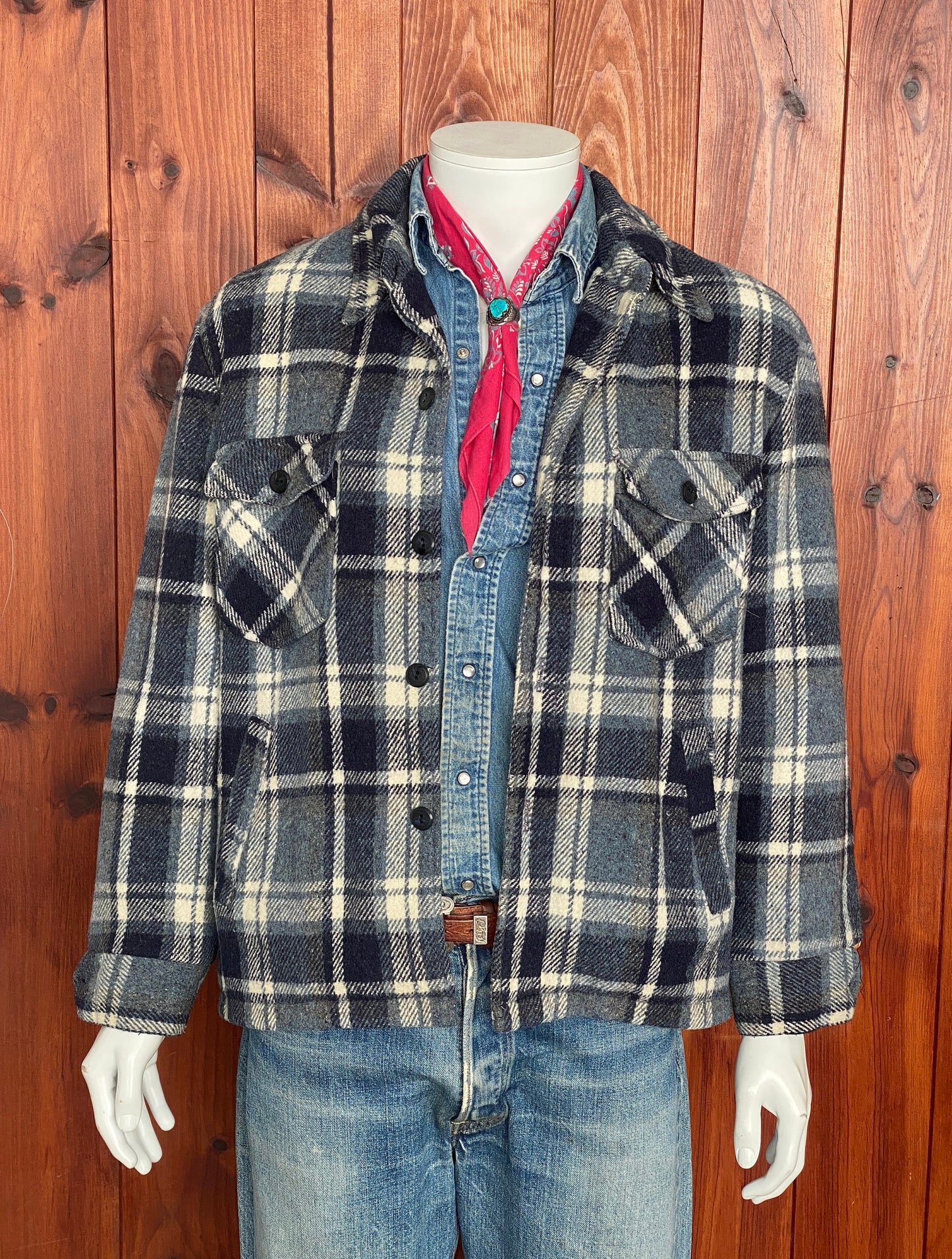 size XL. 70s Vintage JC Penney plaid jacket Made in USA