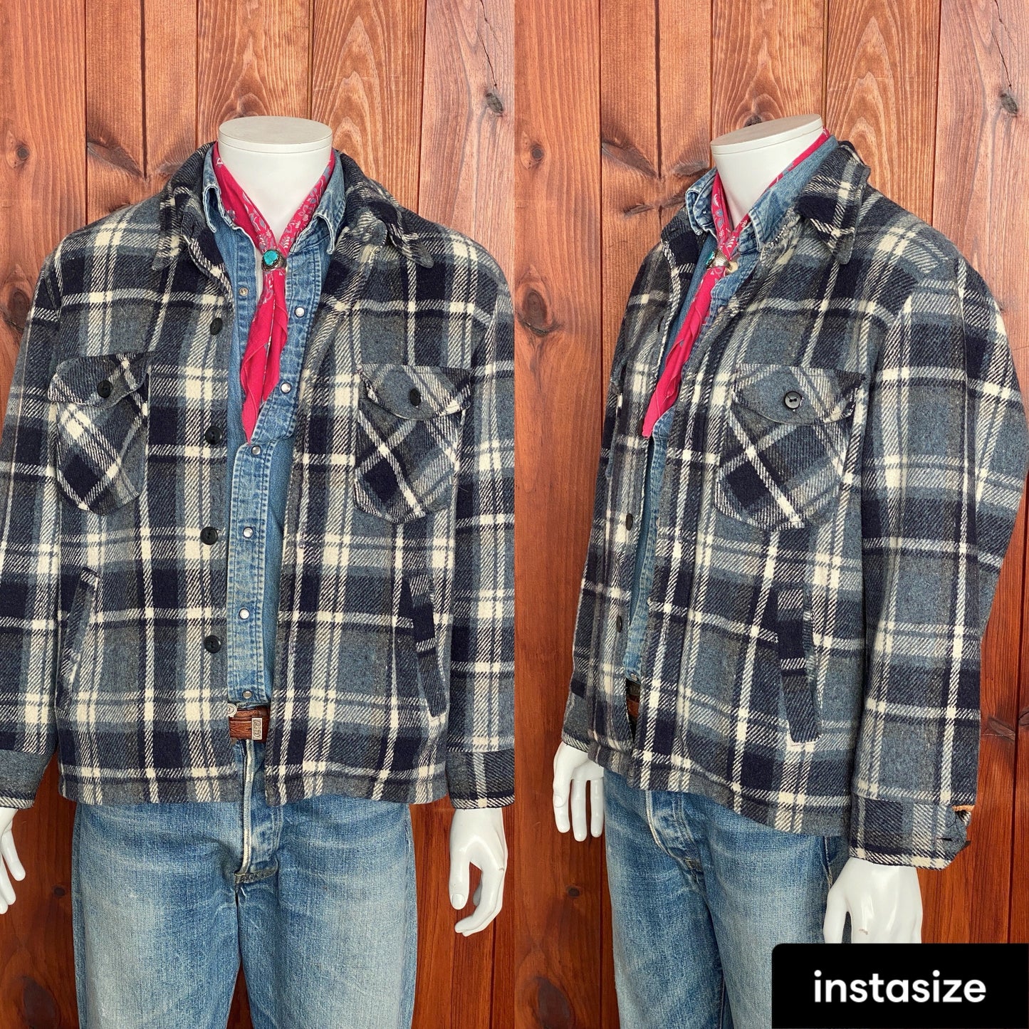 size XL. 70s Vintage JC Penney plaid jacket Made in USA