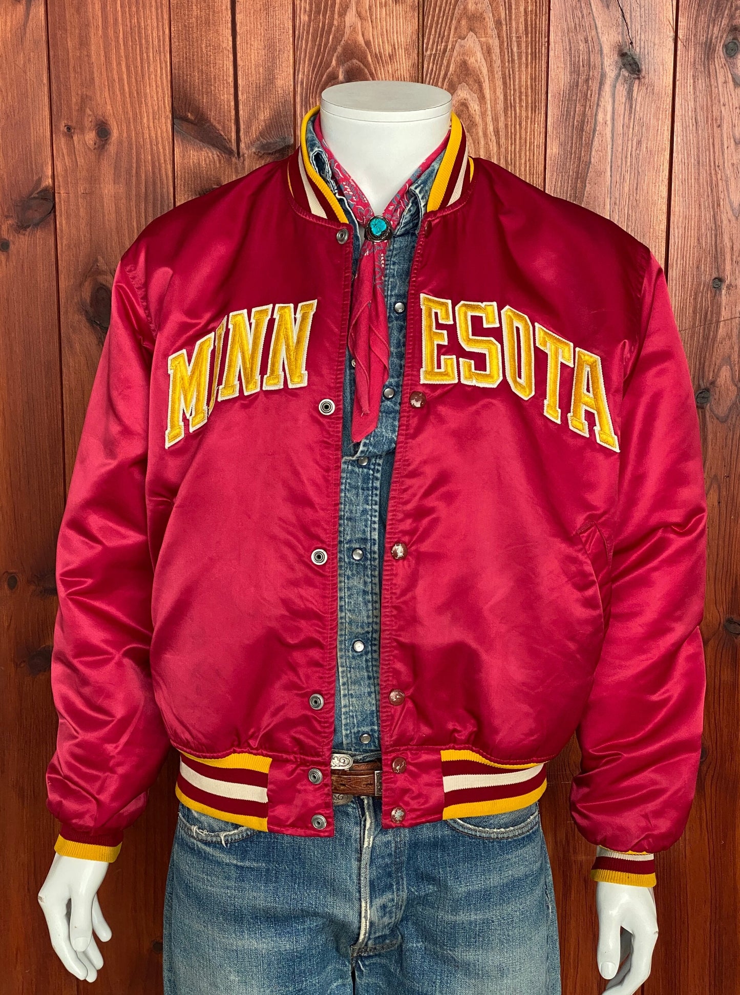 Large Vintage 80s Minnesota Starter Jacket Made in USA | Retro Apparel
