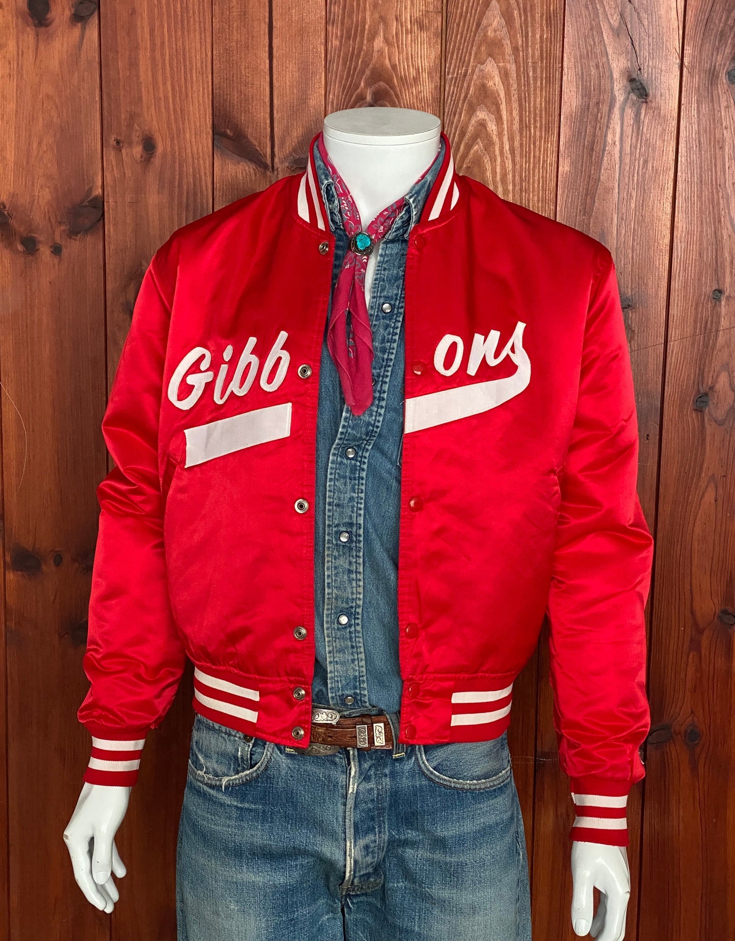 Medium Size Rare Vintage 80s Gibbons Starter Jacket, Made in USA - Classic Collectible