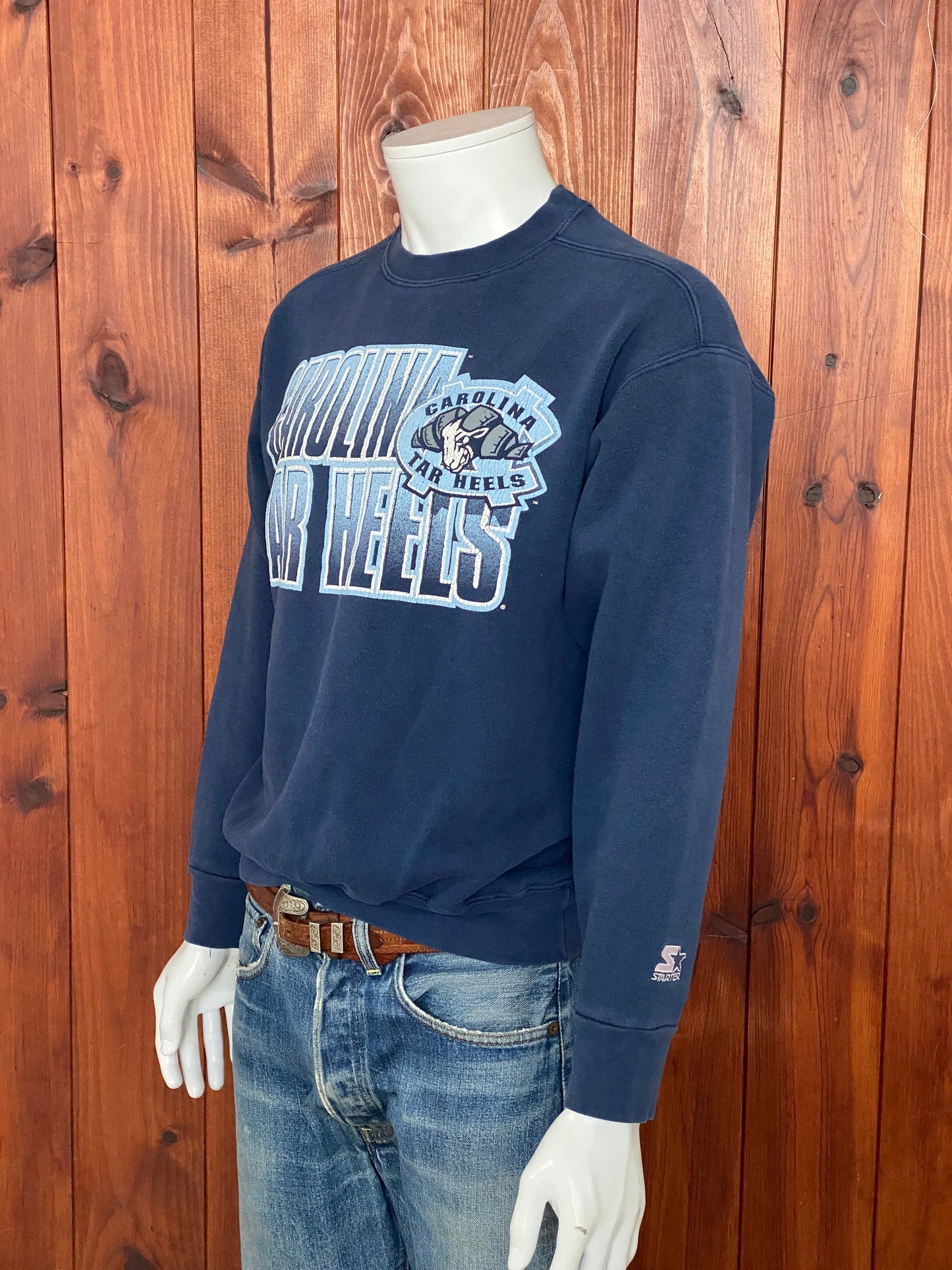 Vintage 90s Carolina Tar Heels Starter Sweatshirt - Size M | Made in USA | Retro Collegiate Style