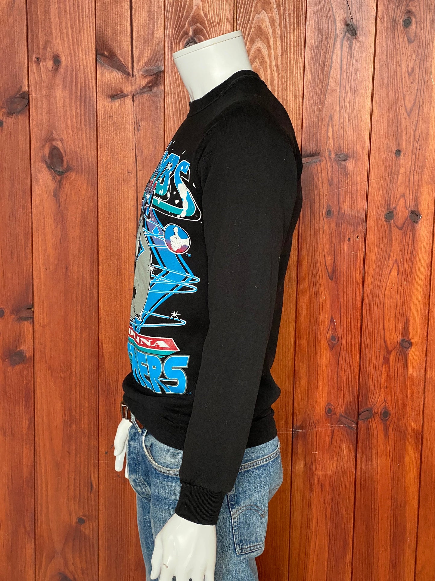 Medium 80s vintage Panthers sweatshirt made in USA - retro American apparel for your wardrobe.
