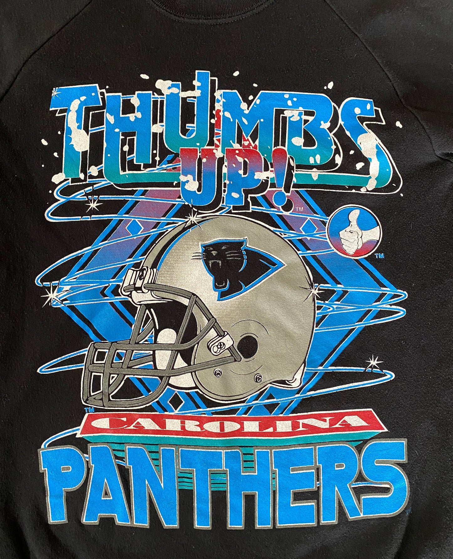Medium 80s vintage Panthers sweatshirt made in USA - retro American apparel for your wardrobe.