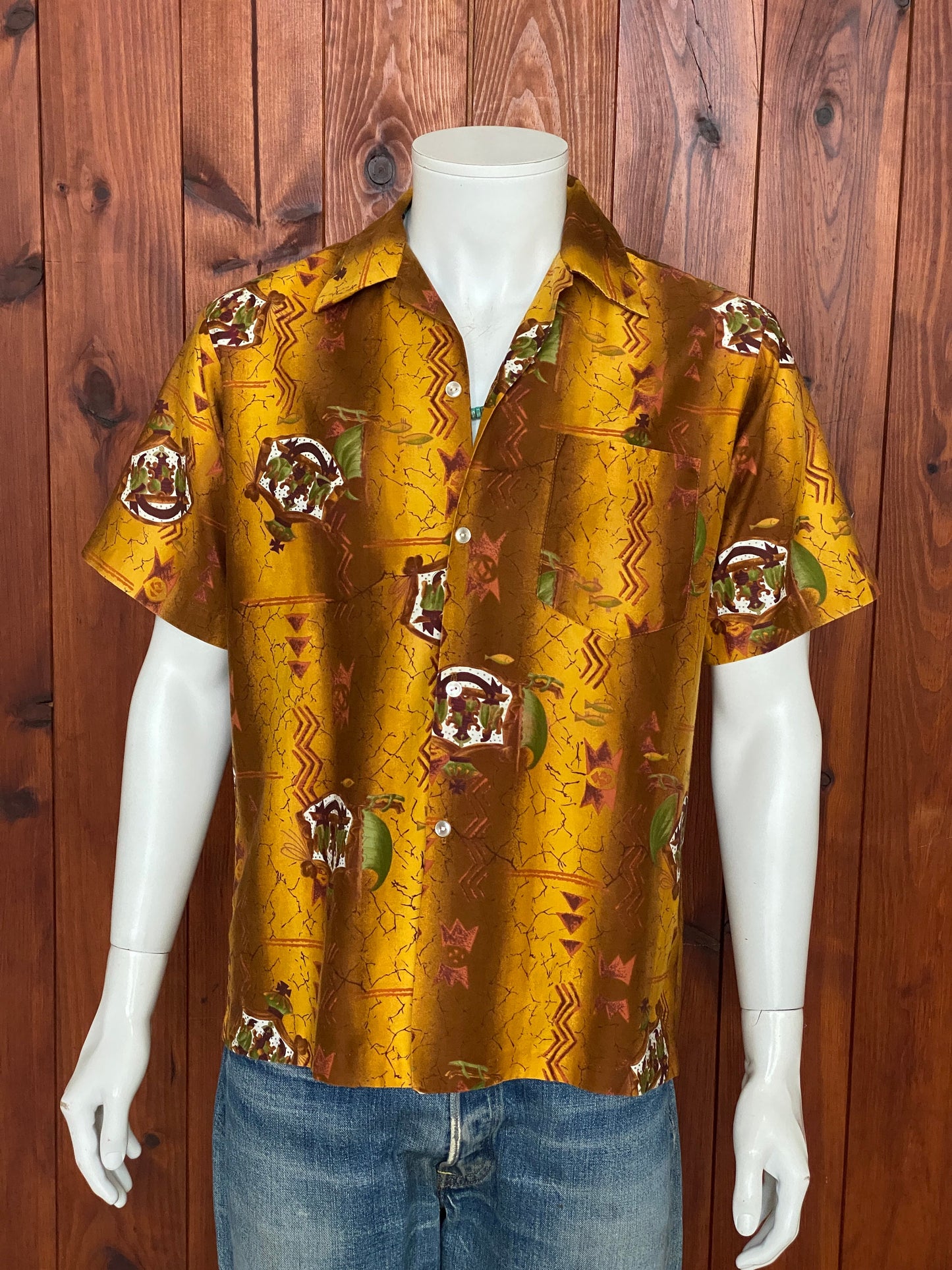 Medium Size Vintage 90s Hawaiian Satin Cotton Shirt - Retro Tropical Collectible