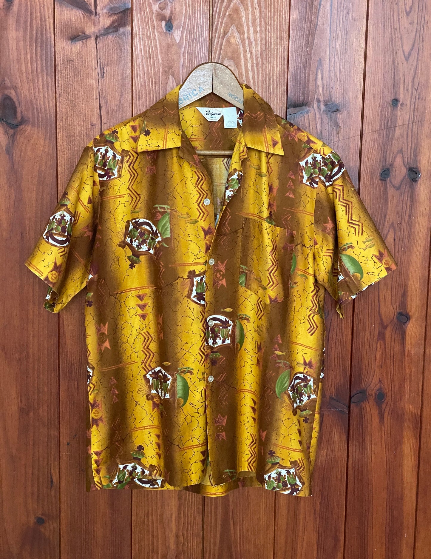Medium Size Vintage 90s Hawaiian Satin Cotton Shirt - Retro Tropical Collectible
