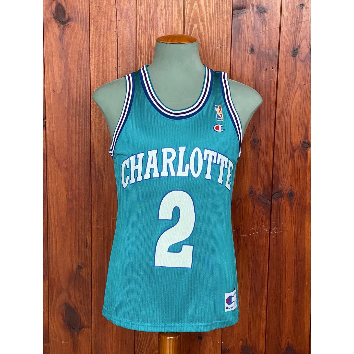 Authentic NBA Jersey - #2 Johnson Charlotte Hornets - Size 40, Made in USA by Champion