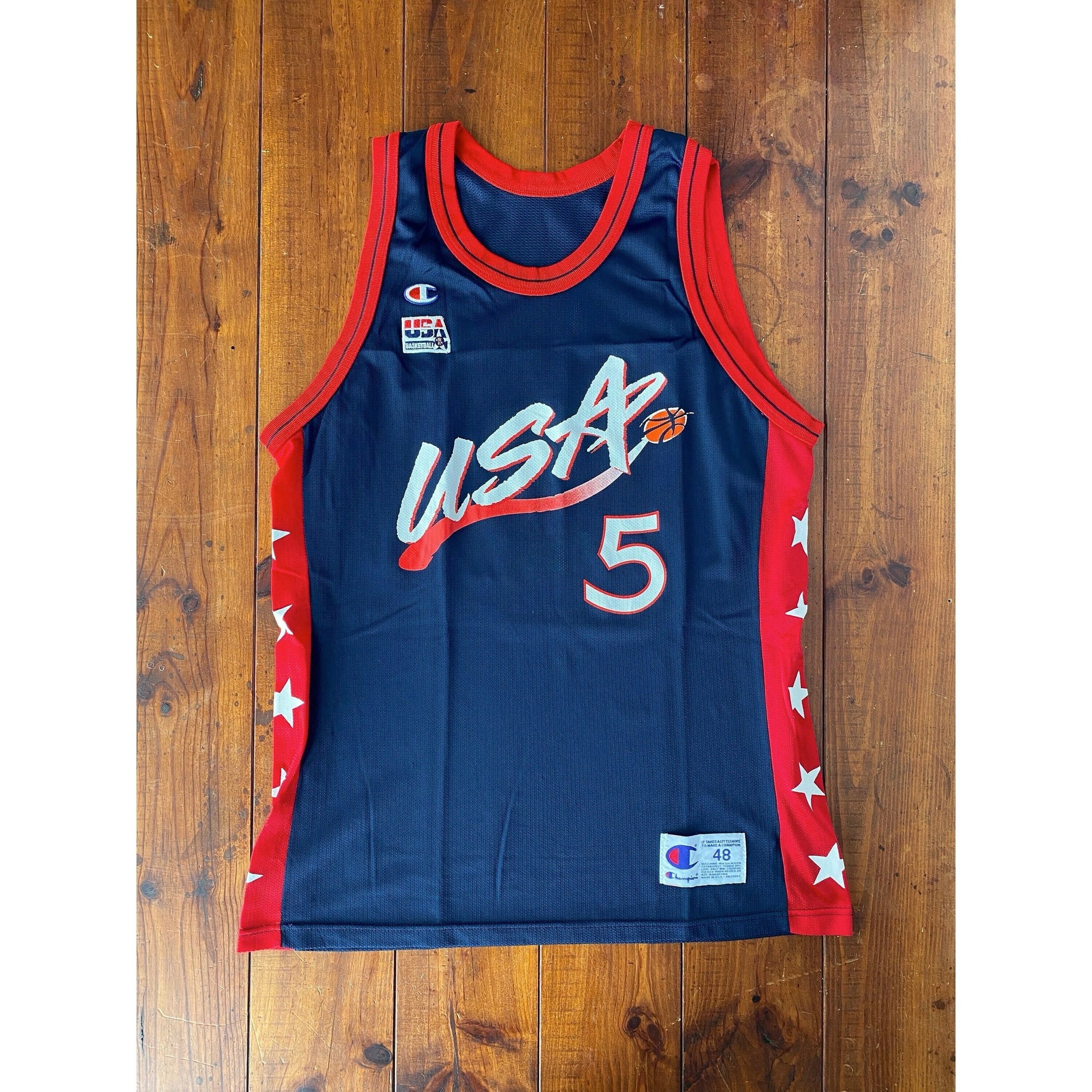 Grant Hill #5 Vintage Jersey, Dream Team Olympic Champion NBA Jersey, Size 48, Made in USA, Authentic NBA Jersey, Sports Memorabilia, Basketball Apparel