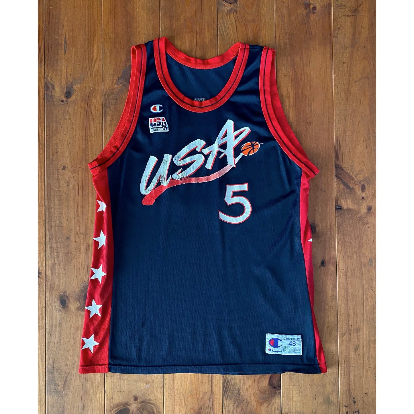 Vintage 90s USA Team Champion NBA jersey, Size 48, Hill #05