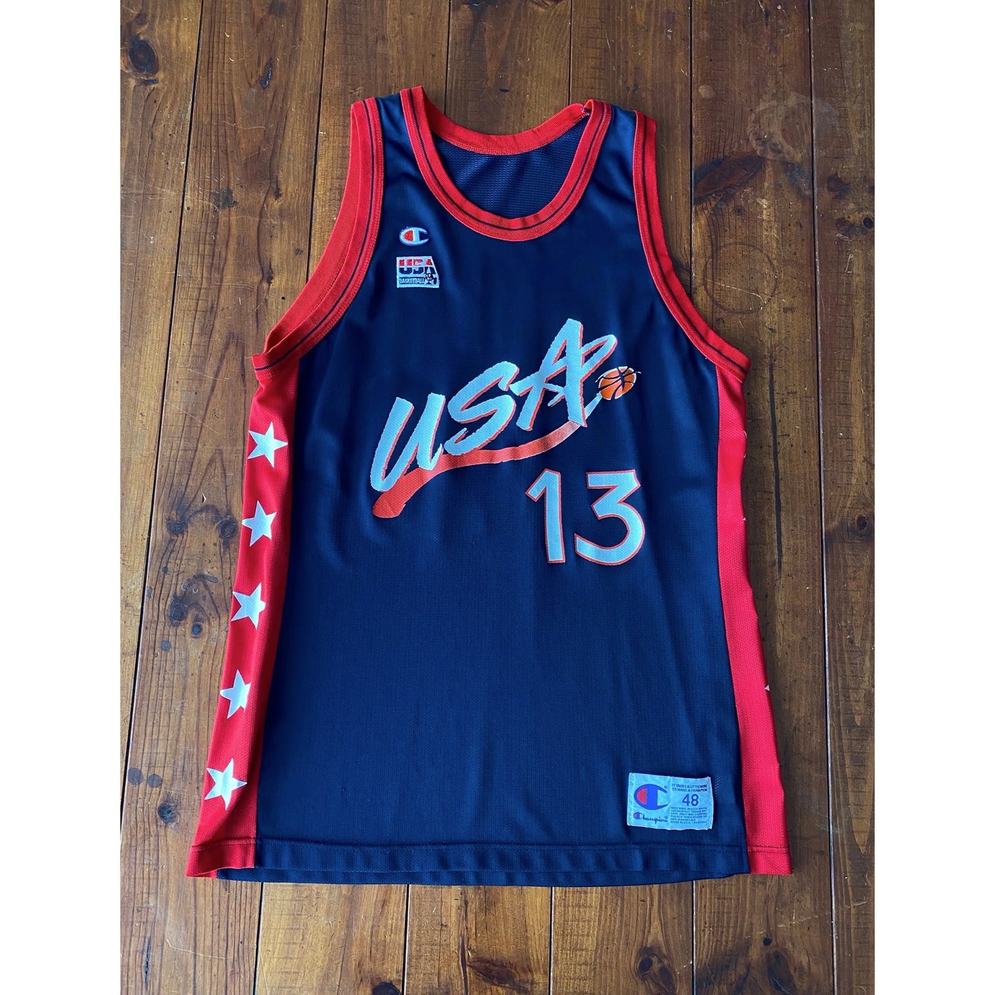 Vintage 90s NBA Champion USA Olympics Dream Team Shaq O'Neal #13 Jersey - Size 48