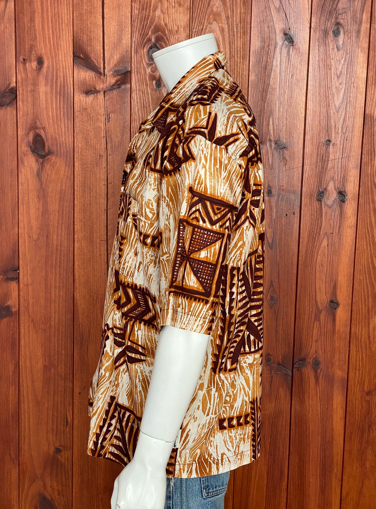 Oversized Medium Size Vintage 90s Hawaiian Cotton Shirt - Retro Island Collectible