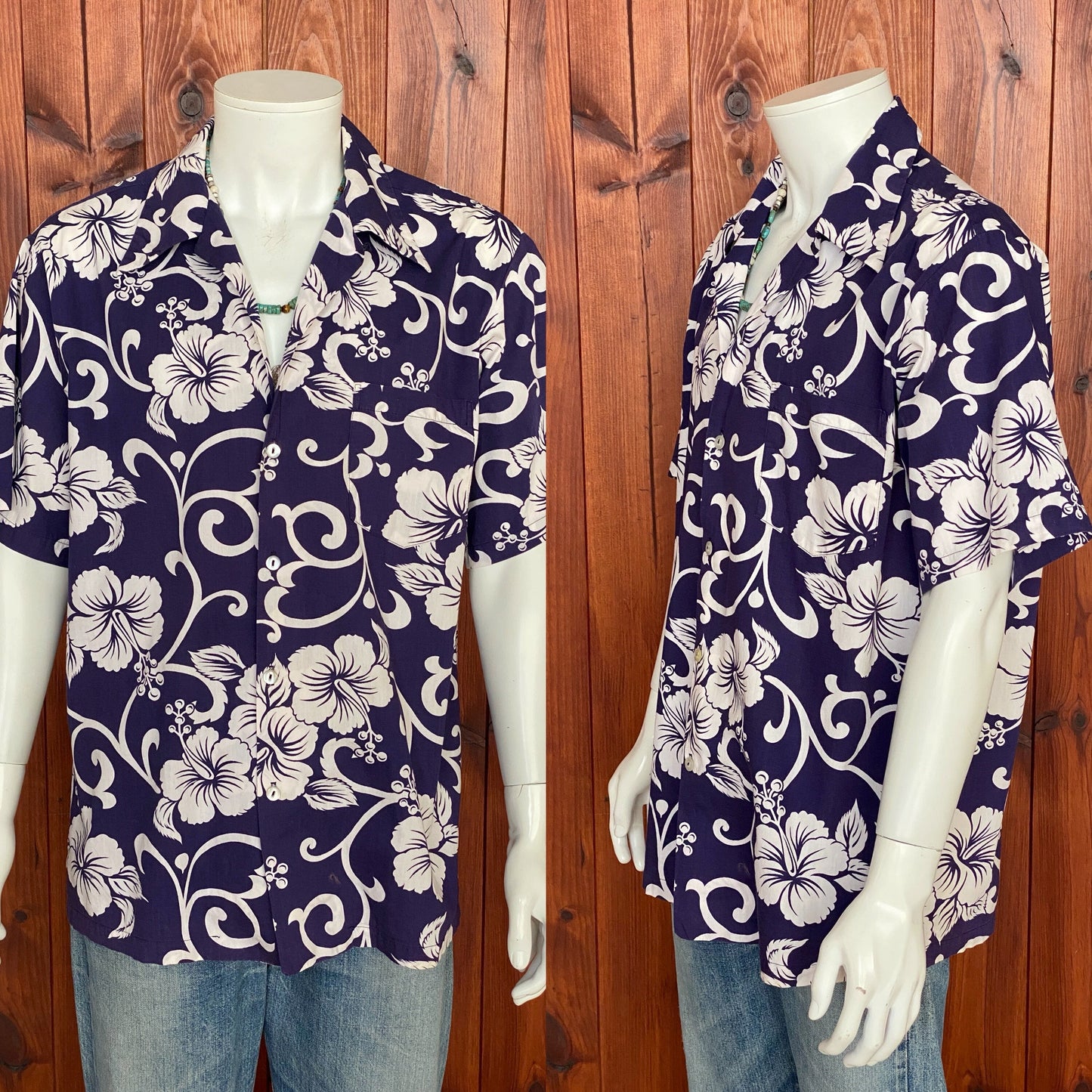 XL. Vintage 70s Hawaiian thin cotton shirt