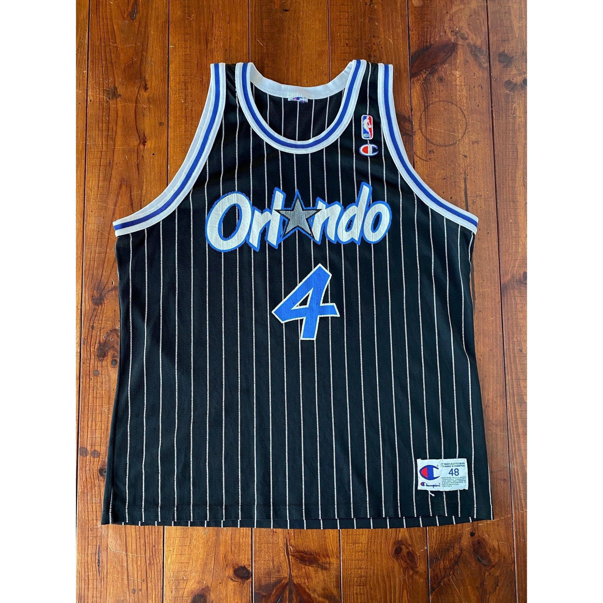 Rare Vintage Champion NBA Orlando Magic #4 Rony Seikaly Jersey - Size 48"
