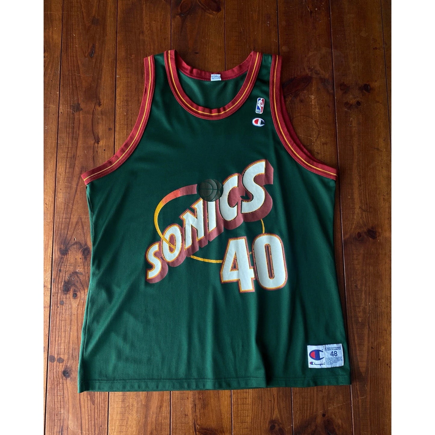 Vintage 90s NBA Champion Sonics Kemp #40 Jersey - Size 48 | Made in USA