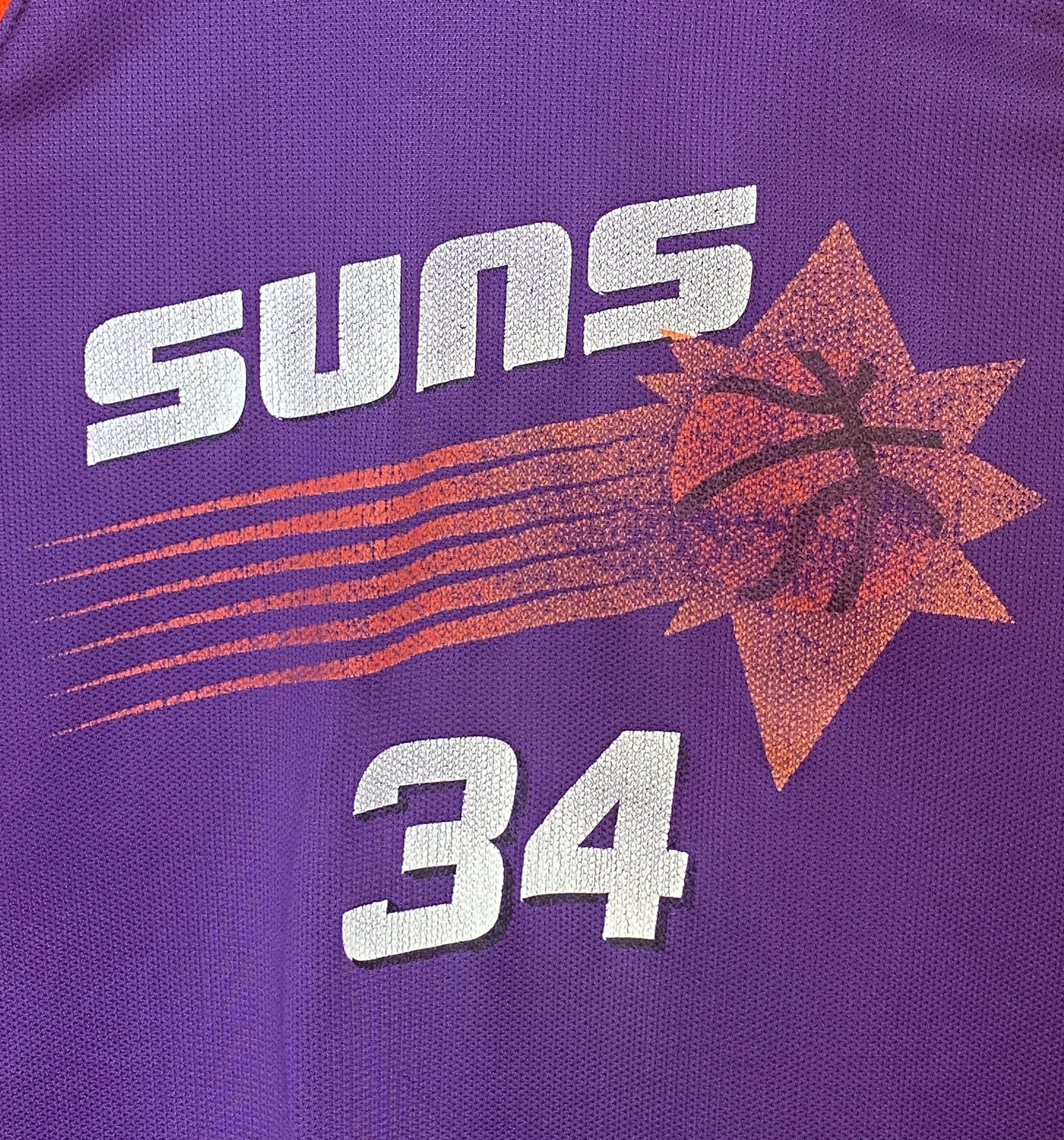 Vintage Suns NBA Jersey #34 Barker - Size 48 | Made In USA by Champion