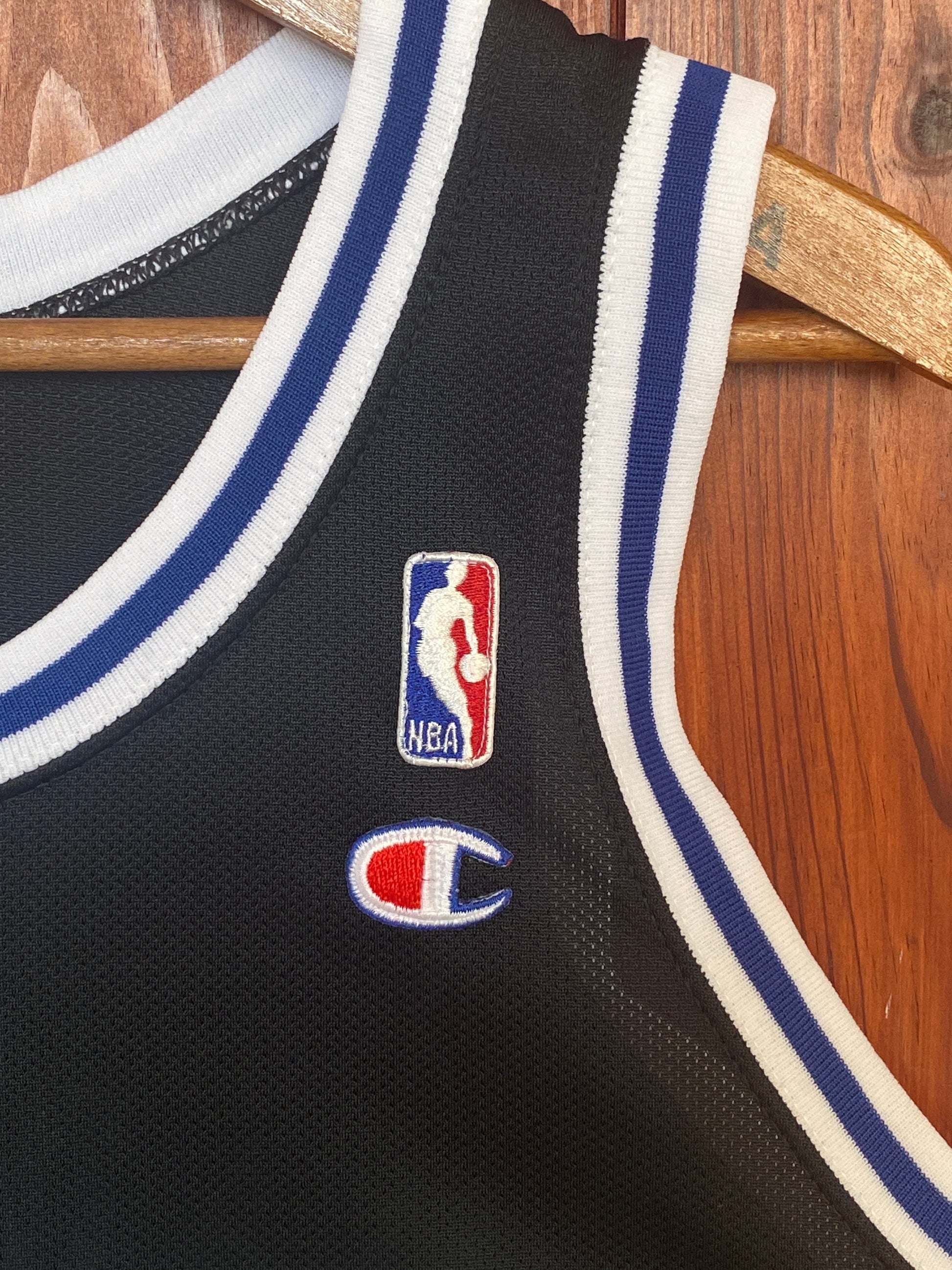 Vintage 90s Orlando Champion NBA jersey with player Hardaway #01, size 48 - BACK view.