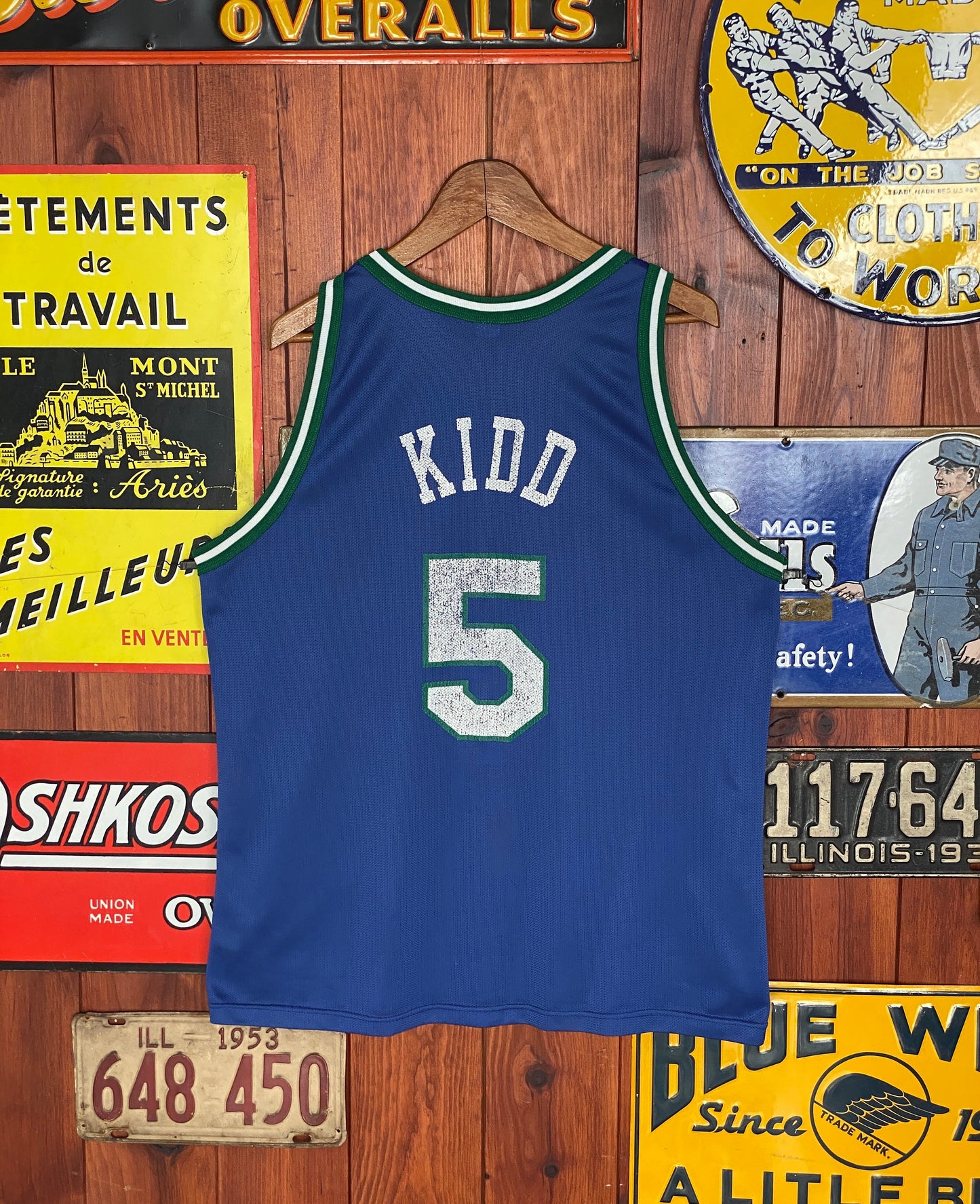 Size 48. 90s Vintage Dallas #5 Jason Kidd NBA Jersey - Made by Champion