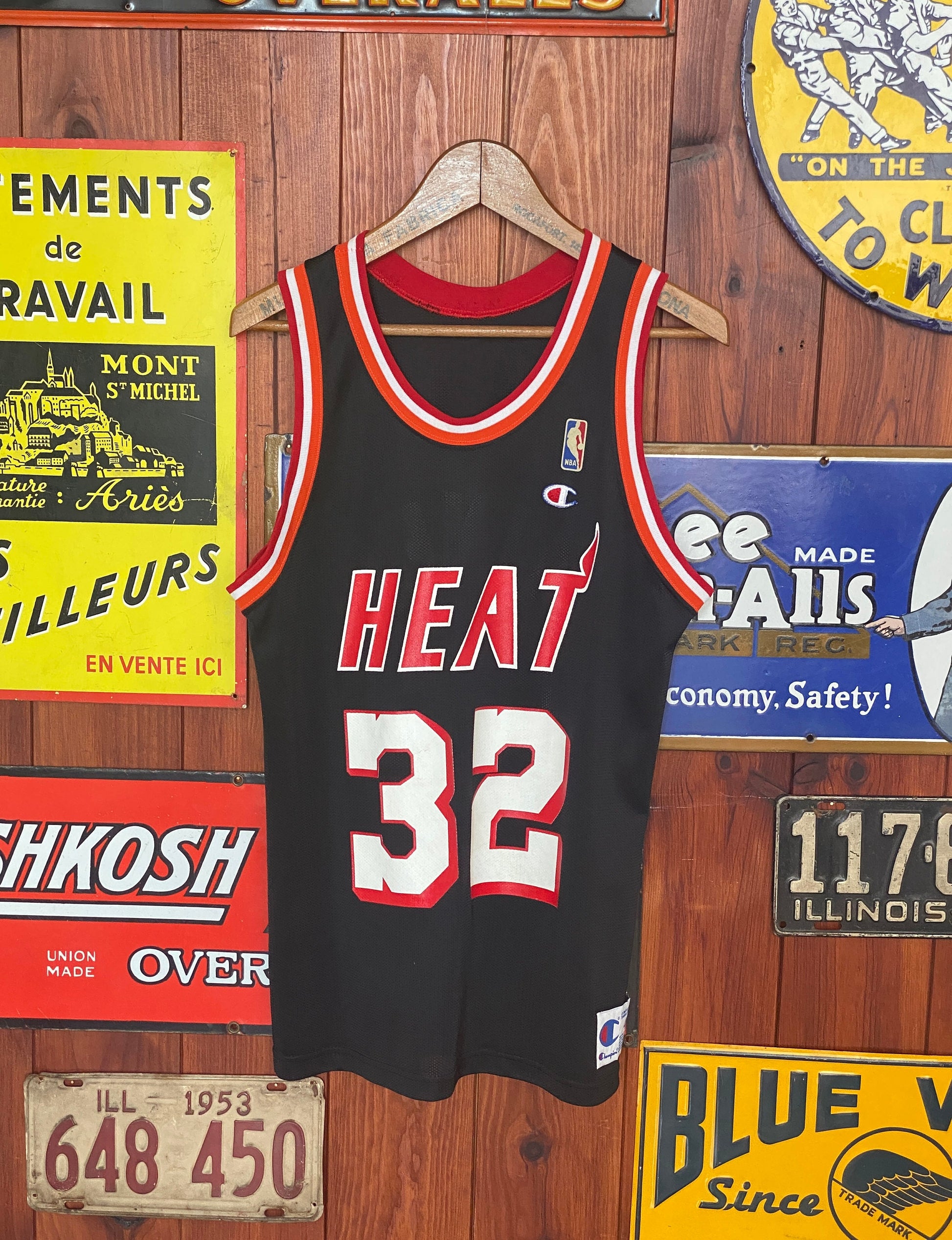 Vintage 90s Harold Miner NBA Jersey #32 Miami Heat - Size 40, Made in USA by Champion