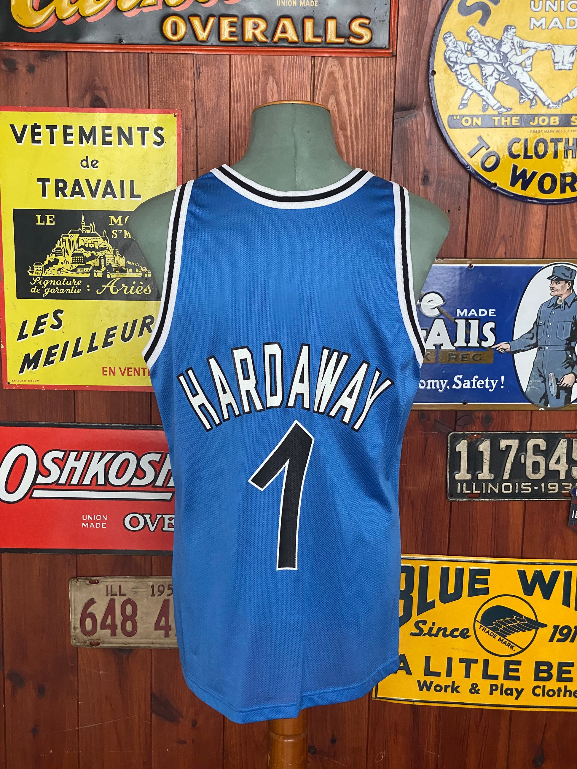 Vintage Orlando Magic #1 Hardaway Champion Jersey Size 44 – Classic NBA Apparel