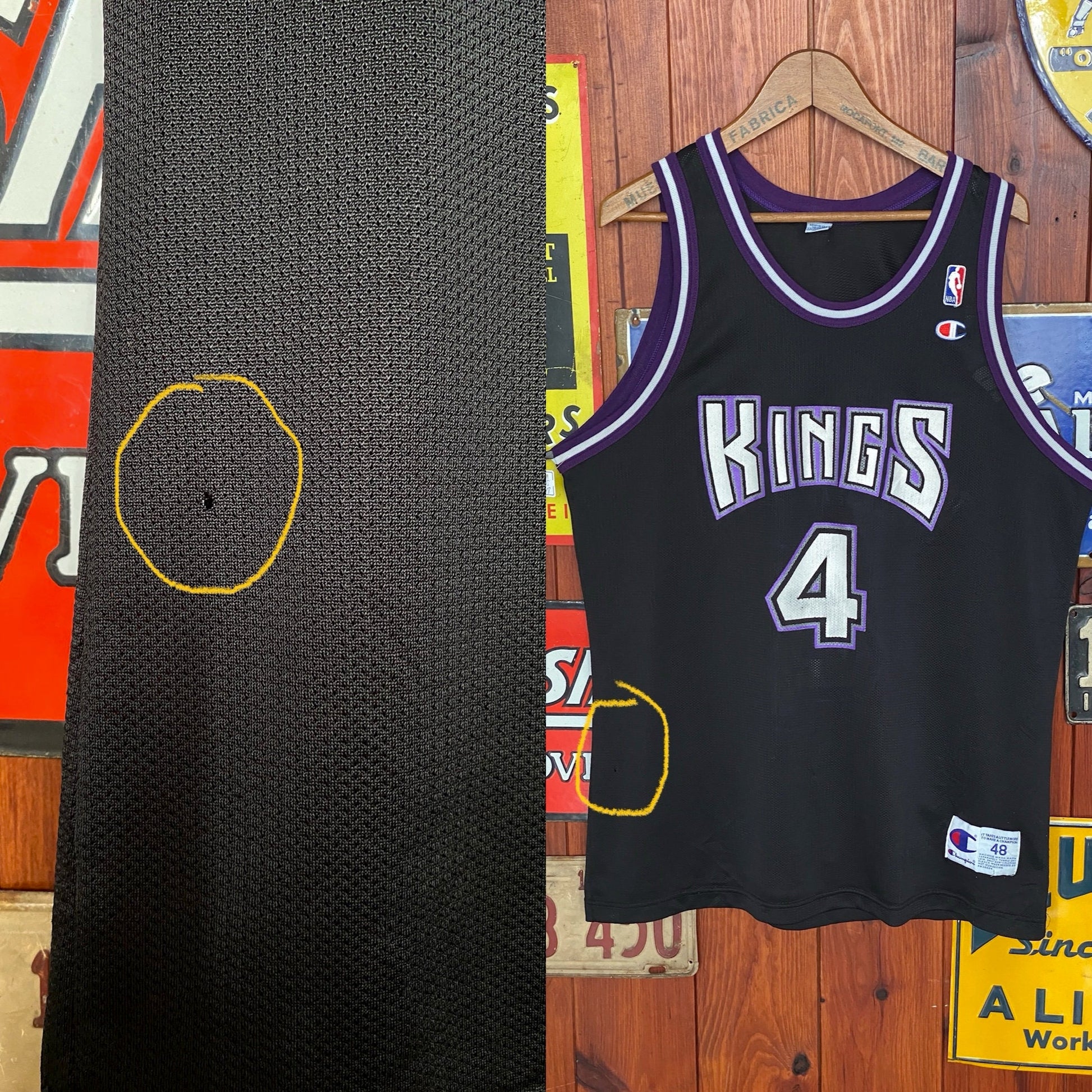 90s Vintage Kings NBA Jersey, #4 Williamson Champion Jersey, Size 48, Authentic NBA Jersey, Sports Memorabilia, Basketball Apparel