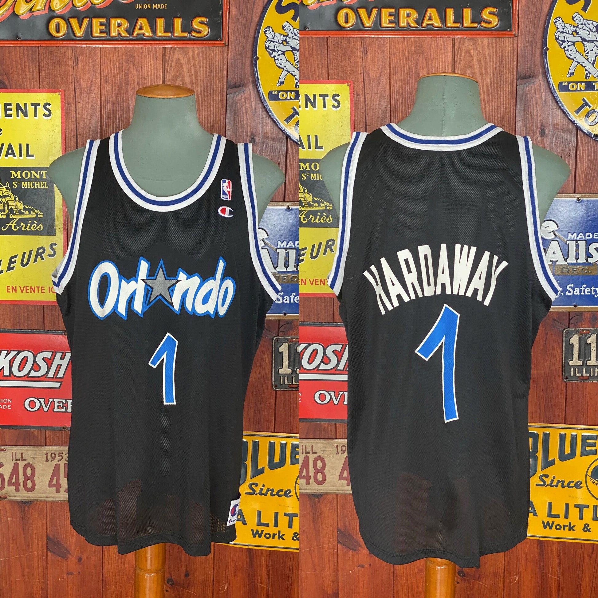 90s Vintage Orlando NBA Jersey, #1 Hardaway Champion Jersey, Size 48, Authentic NBA Jersey, Sports Memorabilia, Basketball Apparel