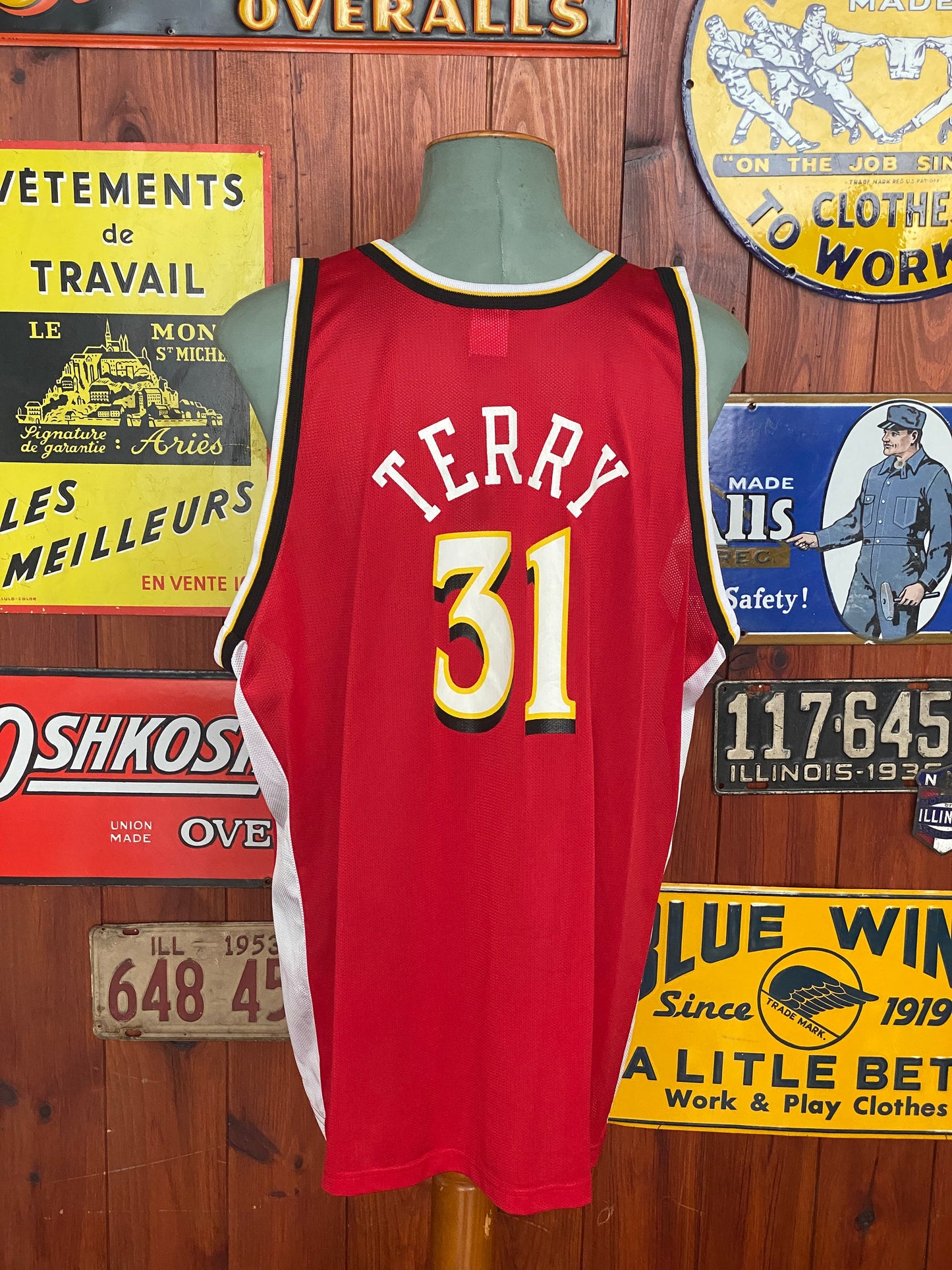 Size 52. Vintage 90s Hawks NBA jersey, Player Terry #31 Made by Champion