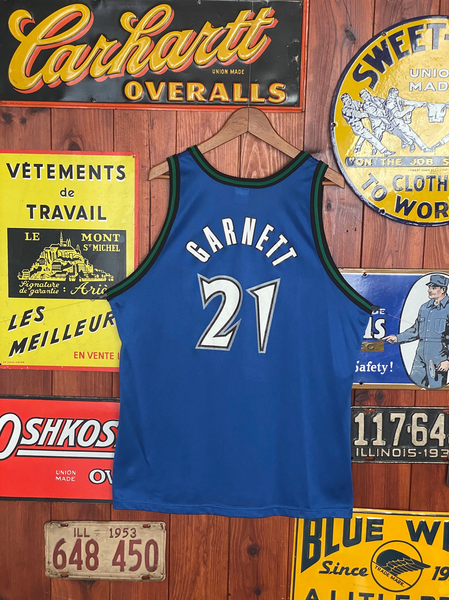 Vintage 90s Timberwolves Garnett #21 NBA Jersey - Size 48 | Made by Champion