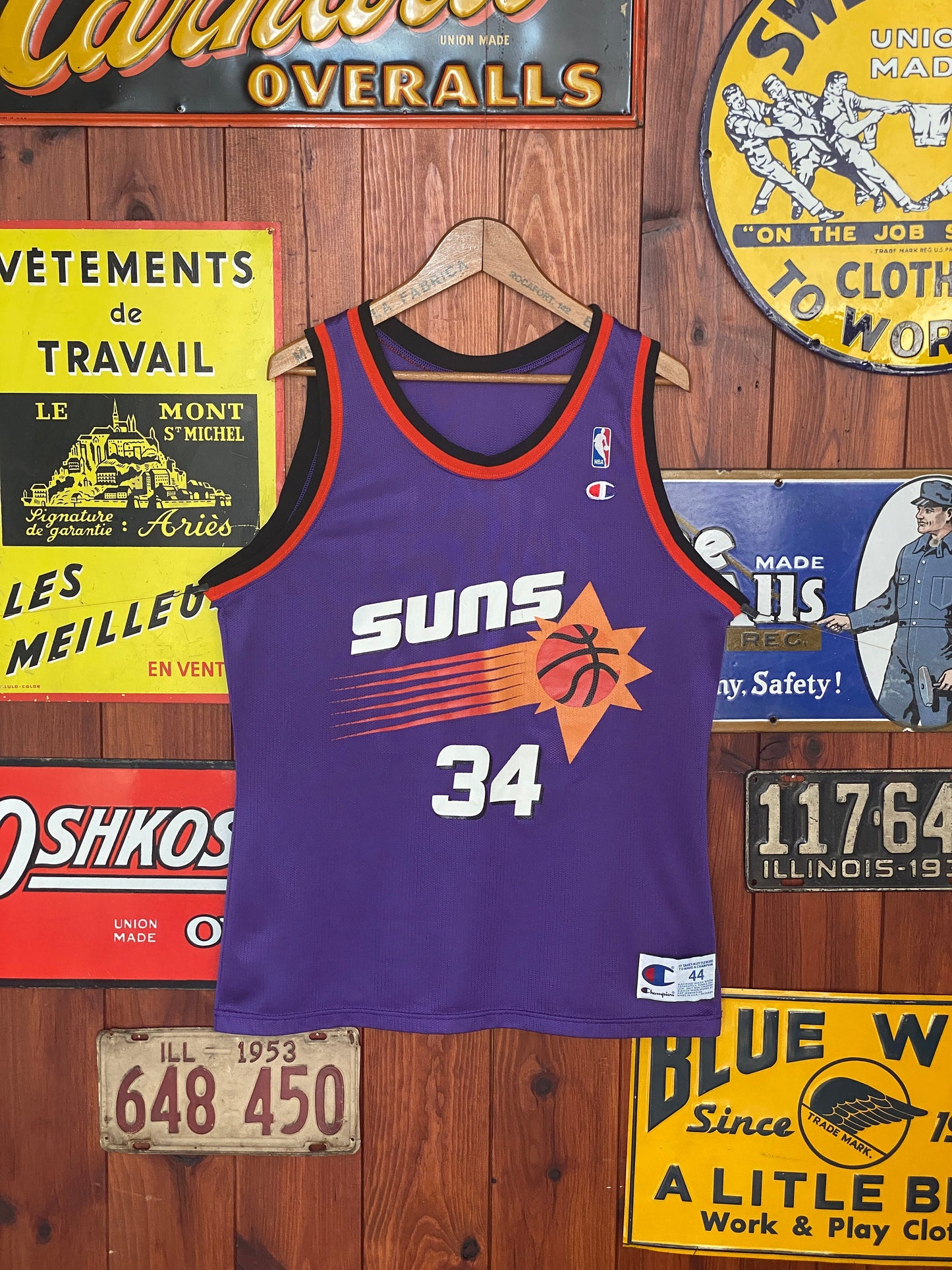 Vintage Suns NBA Jersey #34 Barkley - Size 44 | Made in USA by Champion
