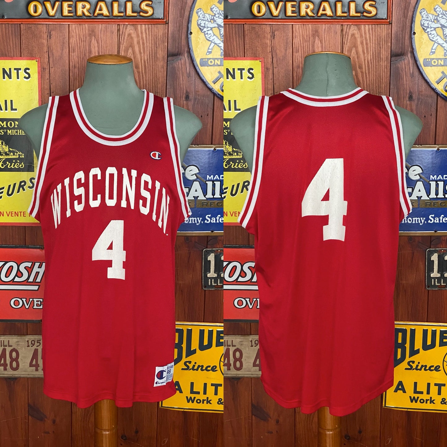 Size 48. Vintage 90s Wisconsin  NBA Jersey  #4 made by Champion in USA