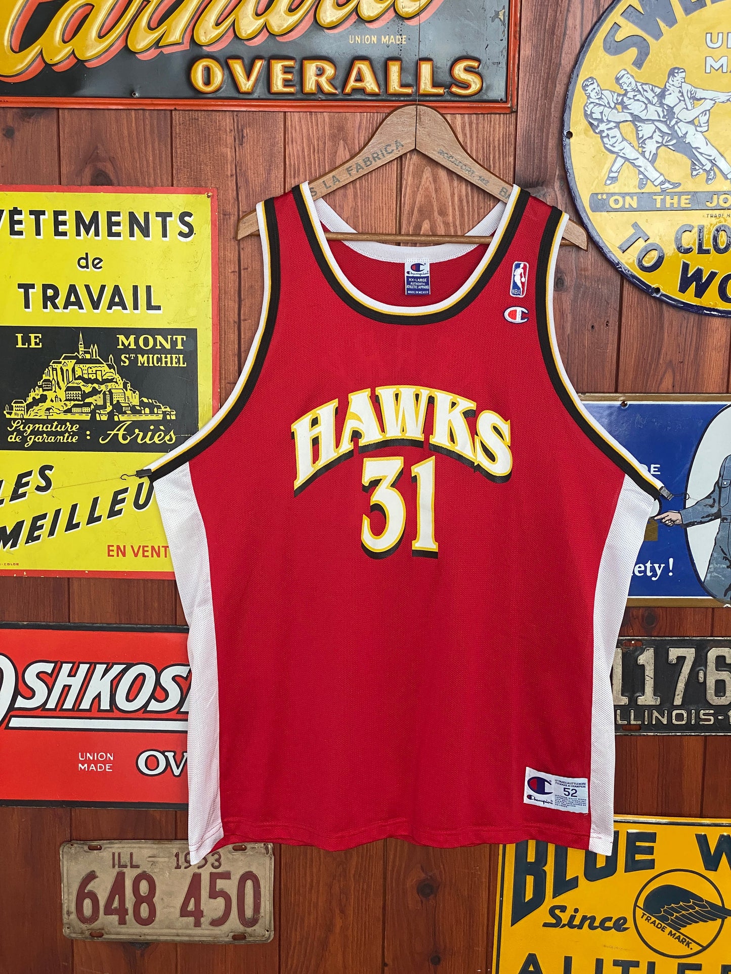 Vintage 90s Hawks Terry #31 NBA Jersey - Size 52 | Made by Champion