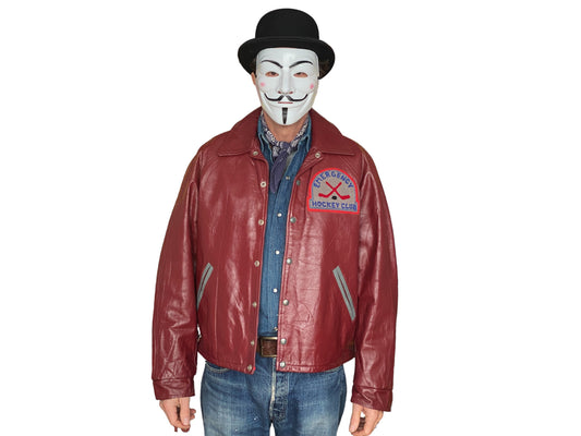 Vintage Canadian Leather Hockey Jacket