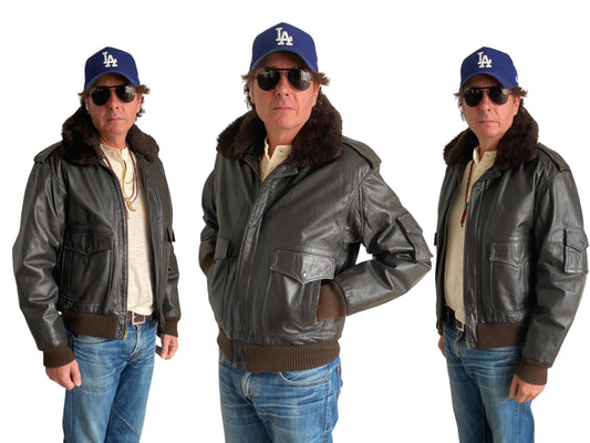 Size 42 US (52 EU) Vintage leather bomber Flight Jacket Aviator G-1